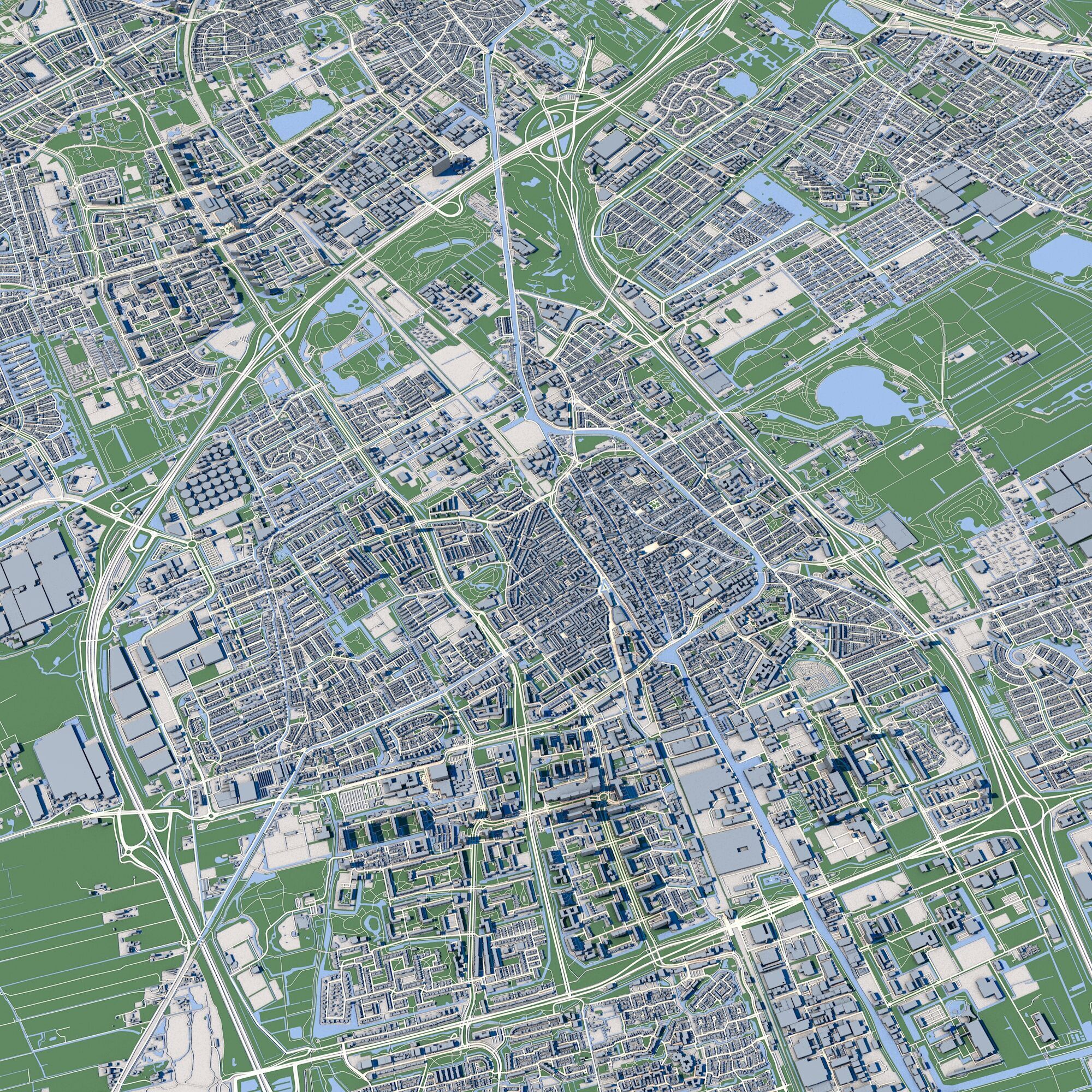 The Hague City Netherlands 3D model_2