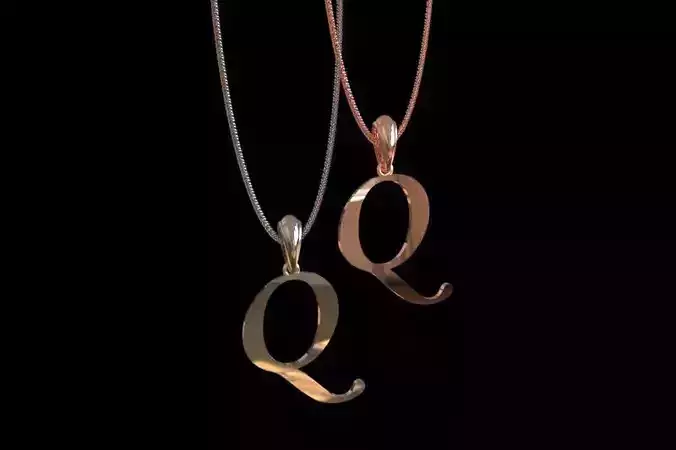 Letter Q NECKLACE 3D print model 3D print model