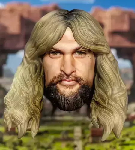 A Minecraft Movie Jason Momoa as Garrett The Garbage Man Head 3D print model