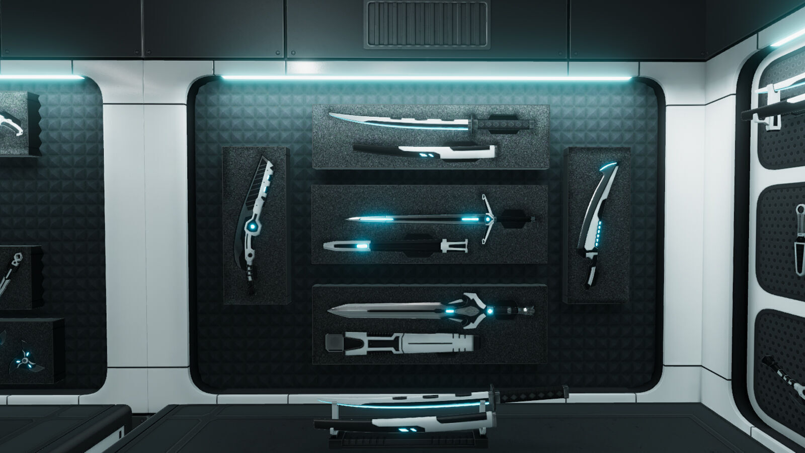 Sci Fi Melee Weapons Arsenal Interior Low-poly 3D model_7