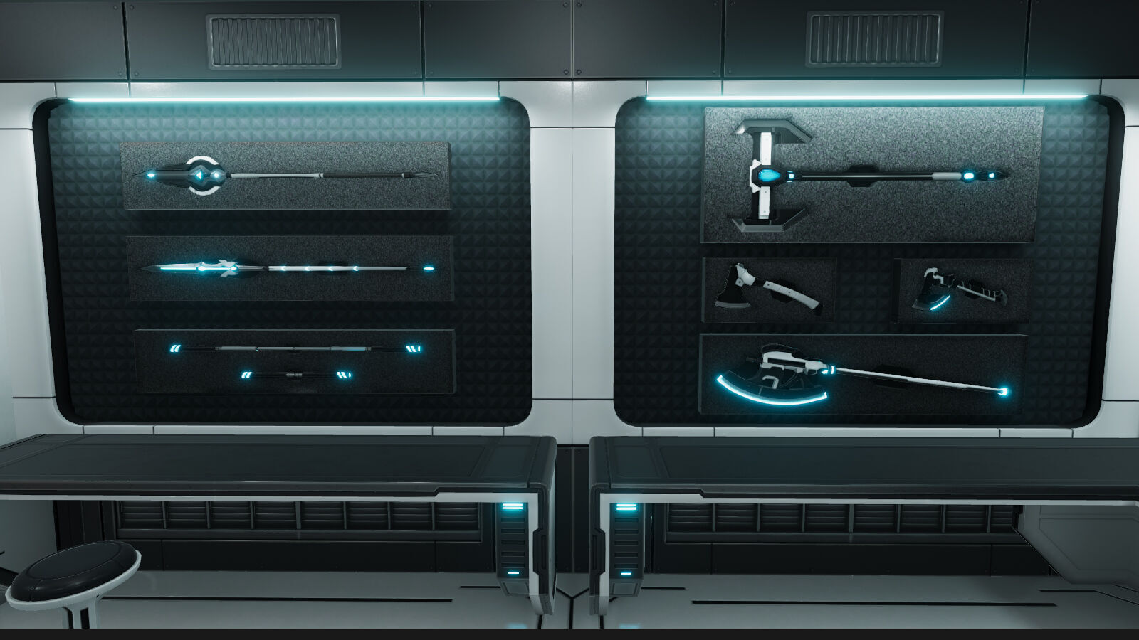 Sci Fi Melee Weapons Arsenal Interior Low-poly 3D model_8