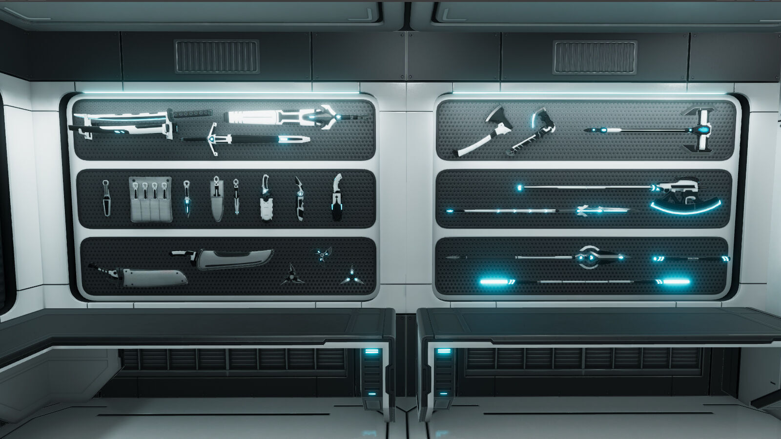 Sci Fi Melee Weapons Arsenal Interior Low-poly 3D model_4