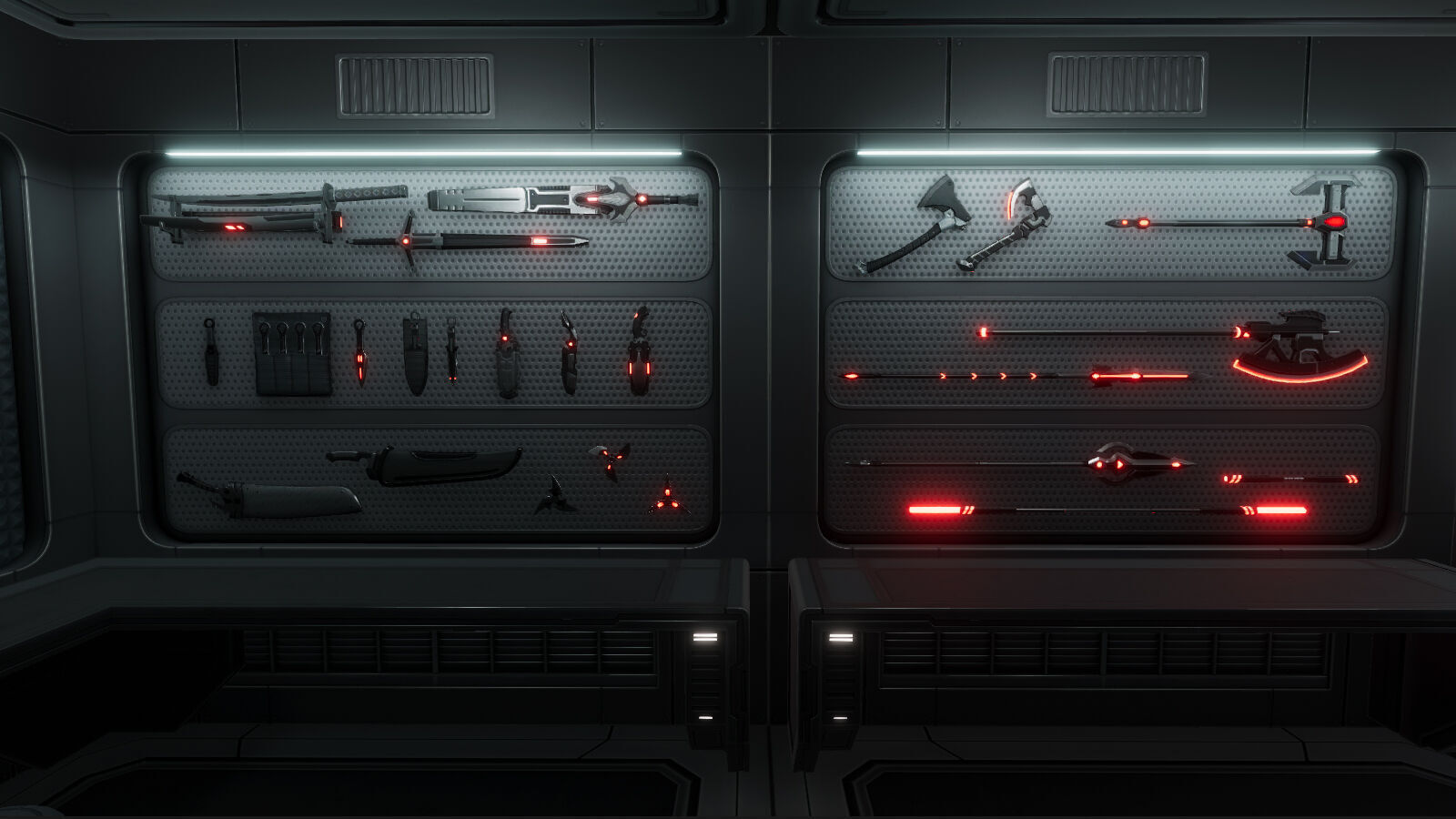 Sci Fi Melee Weapons Arsenal Interior Low-poly 3D model_10