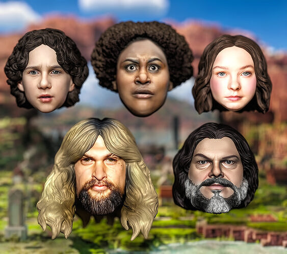 A Minecraft Movie Character Bundle Head Headsculpt 3D print model