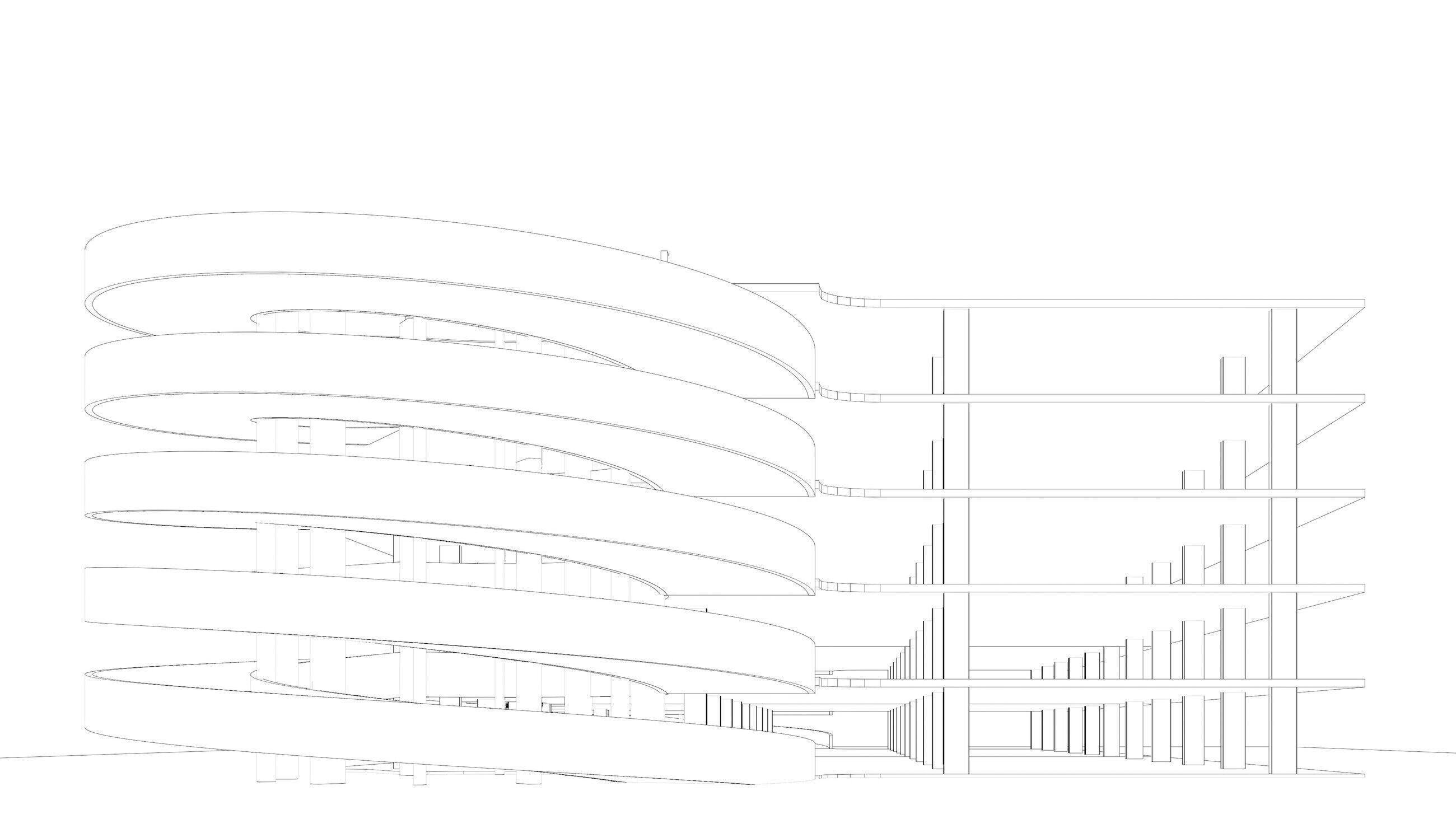 Parking garage building in structure 25-25 3D model_7