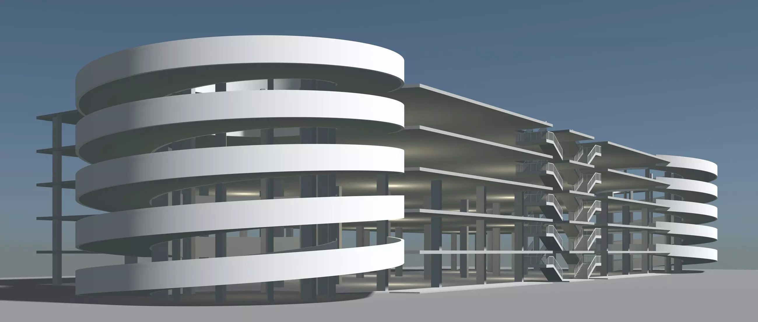 Parking garage building in structure 25-25 3D model_0