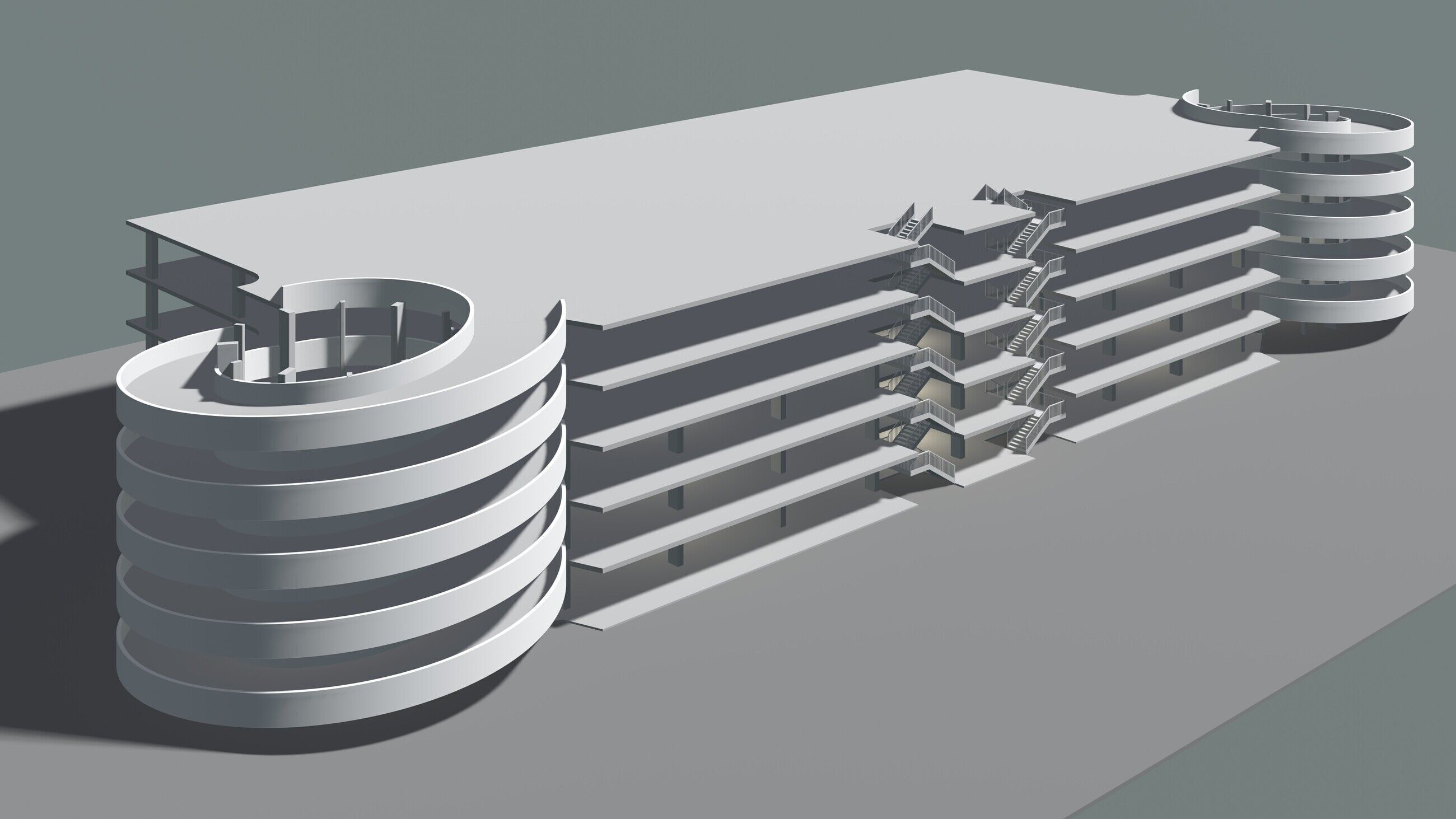 Parking garage building in structure 25-25 3D model_1