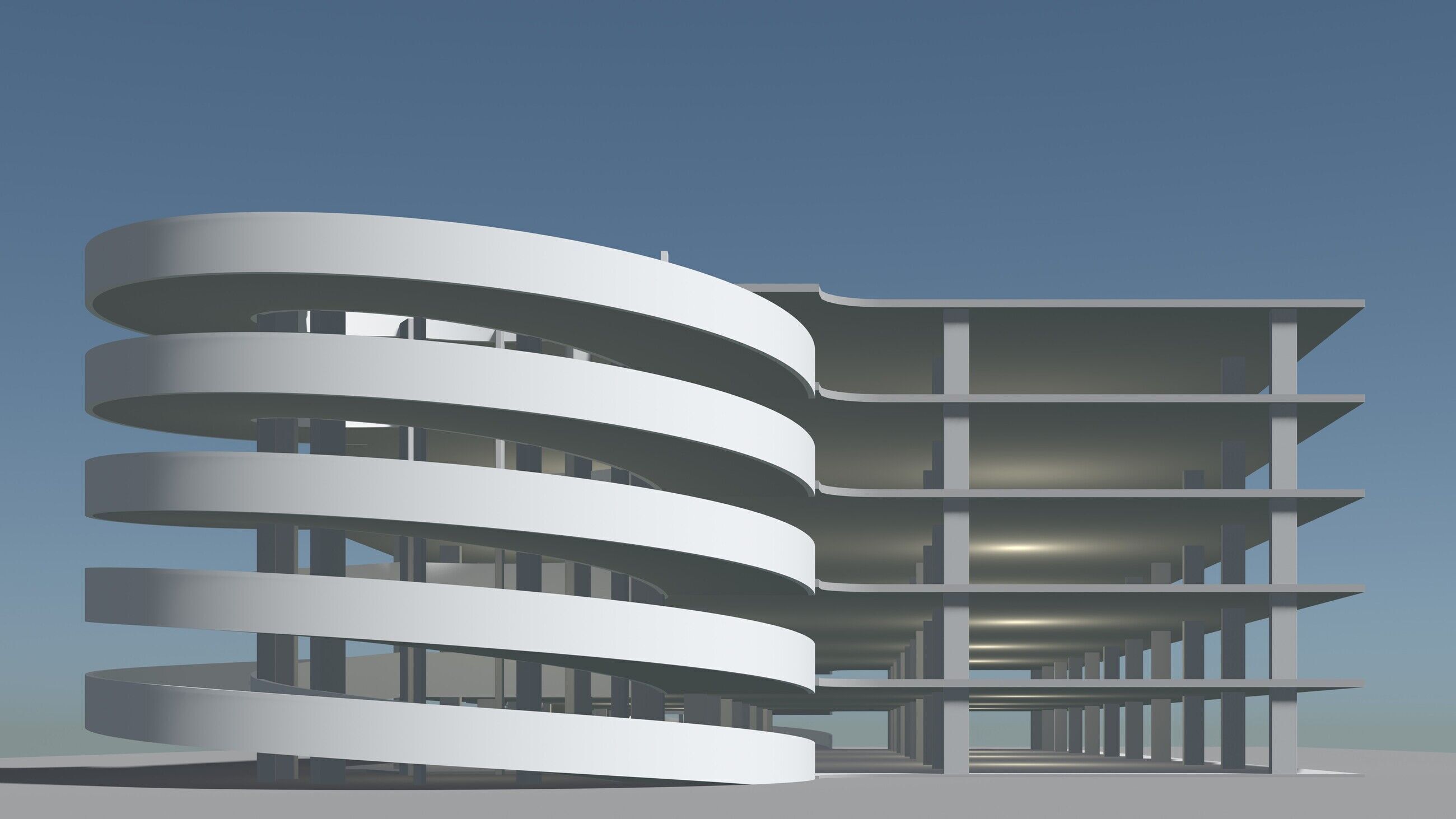 Parking garage building in structure 25-25 3D model_2