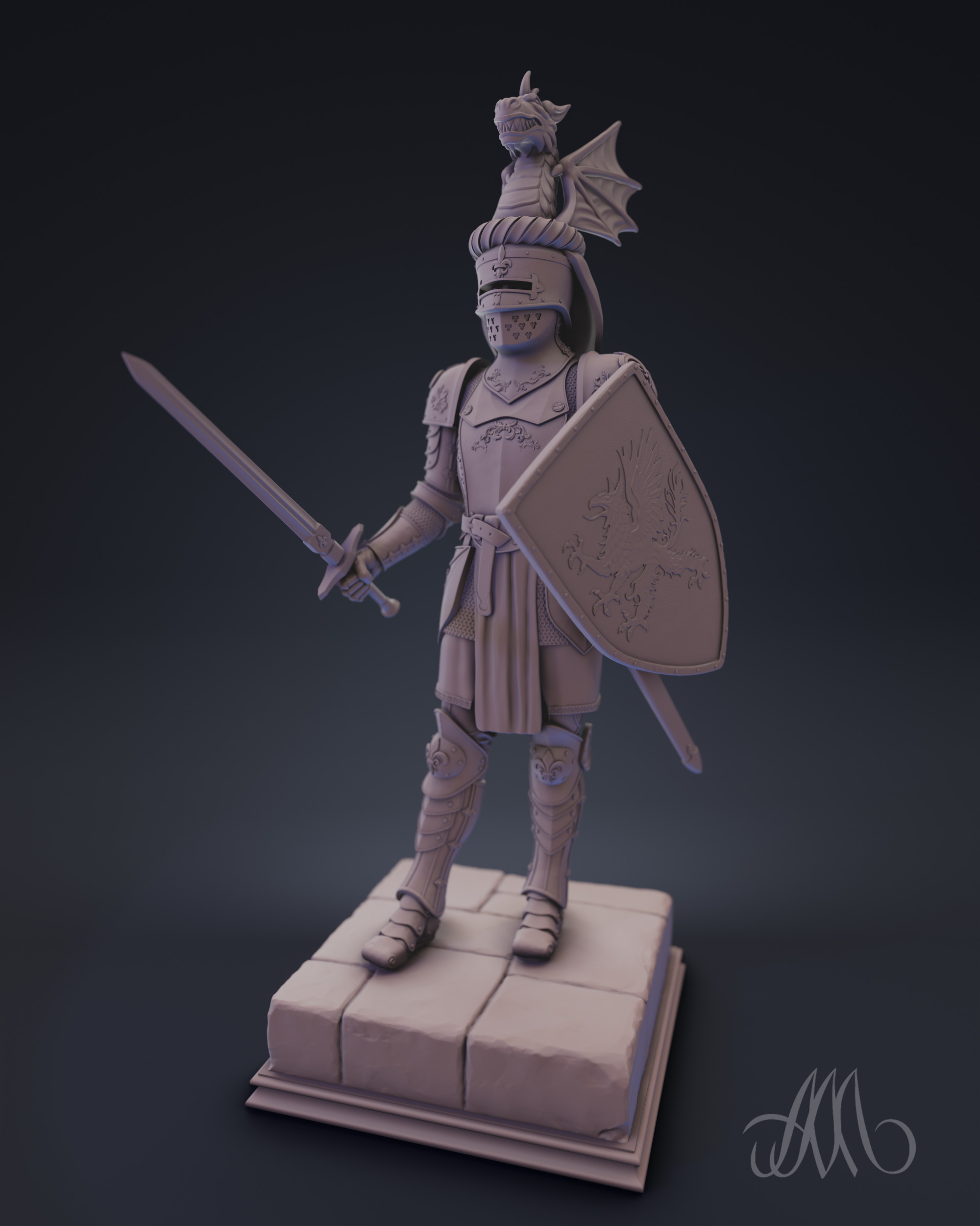 BRETONNIA KNIGHT pre-supported 3D print model_3