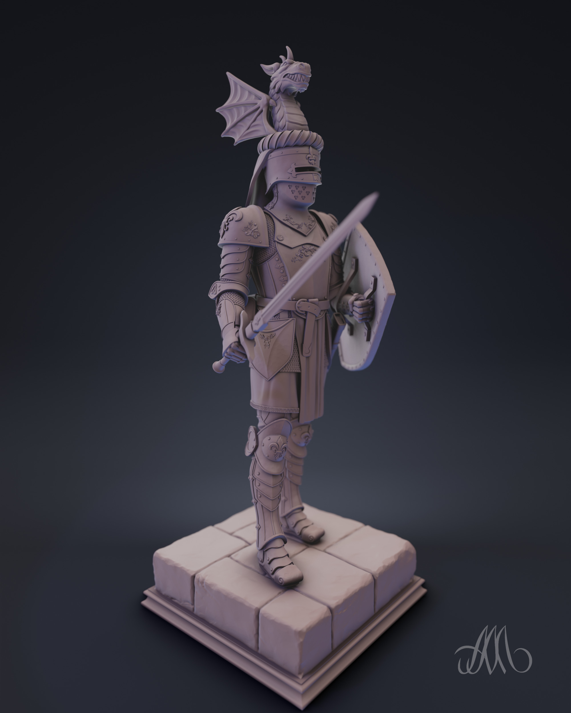 BRETONNIA KNIGHT pre-supported 3D print model_2