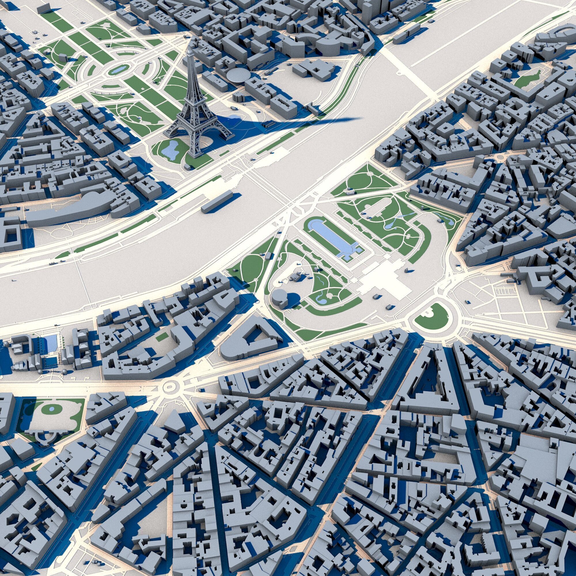 Cityscape Paris France 2 3D model_4