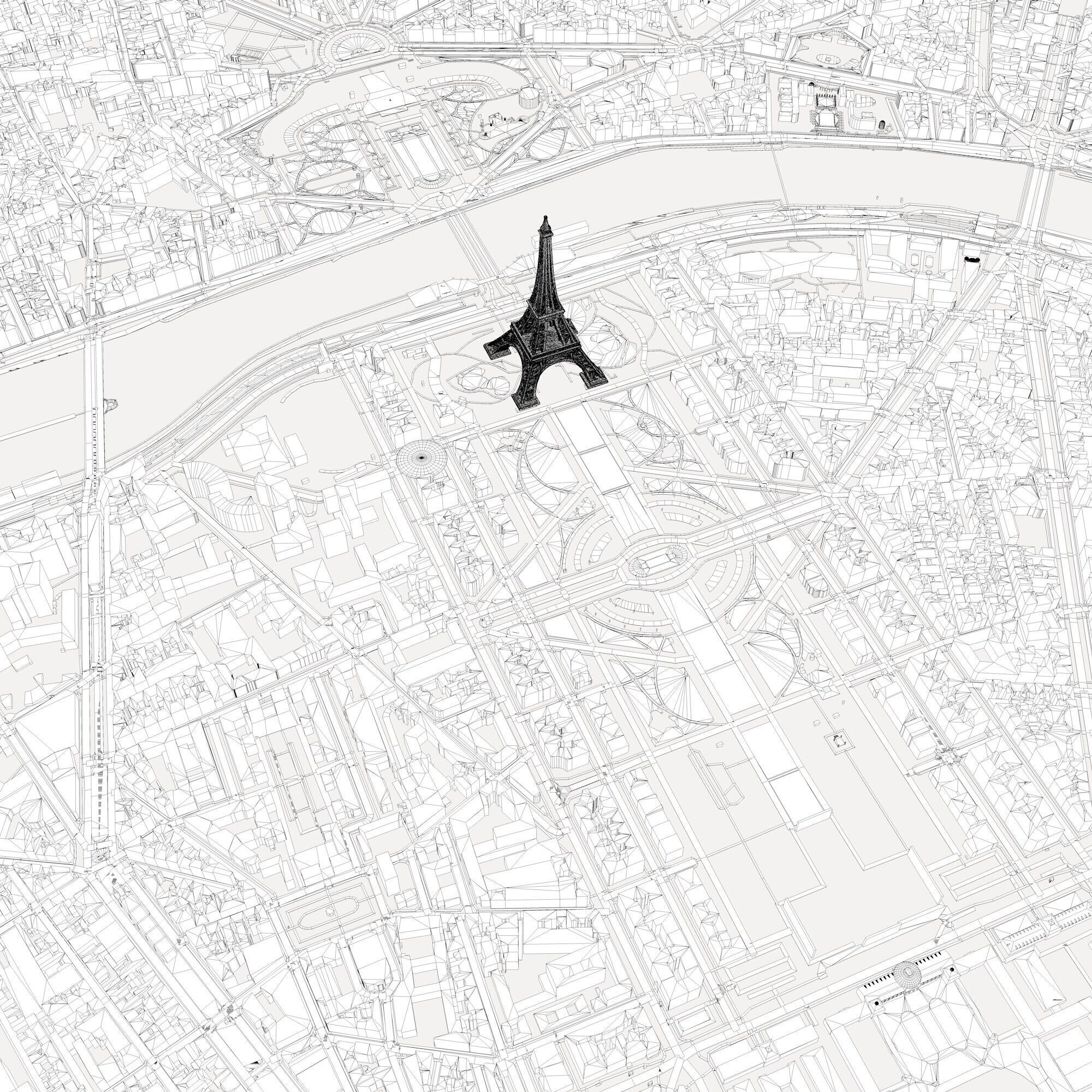 Cityscape Paris France 2 3D model_6