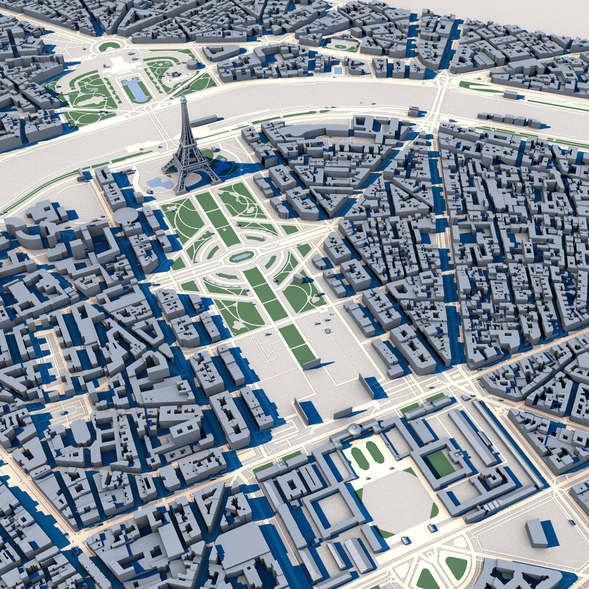 Cityscape Paris France 2 3D model_2