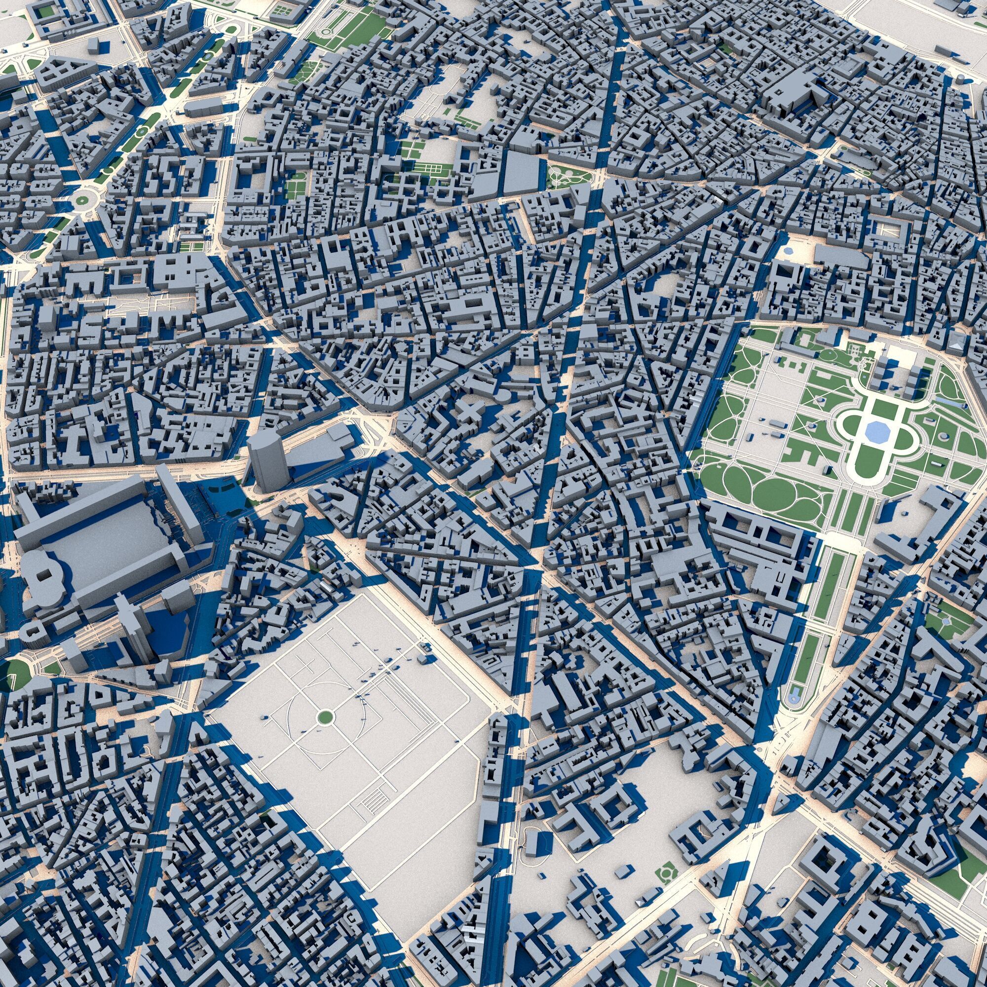 Cityscape Paris France 3D model_3