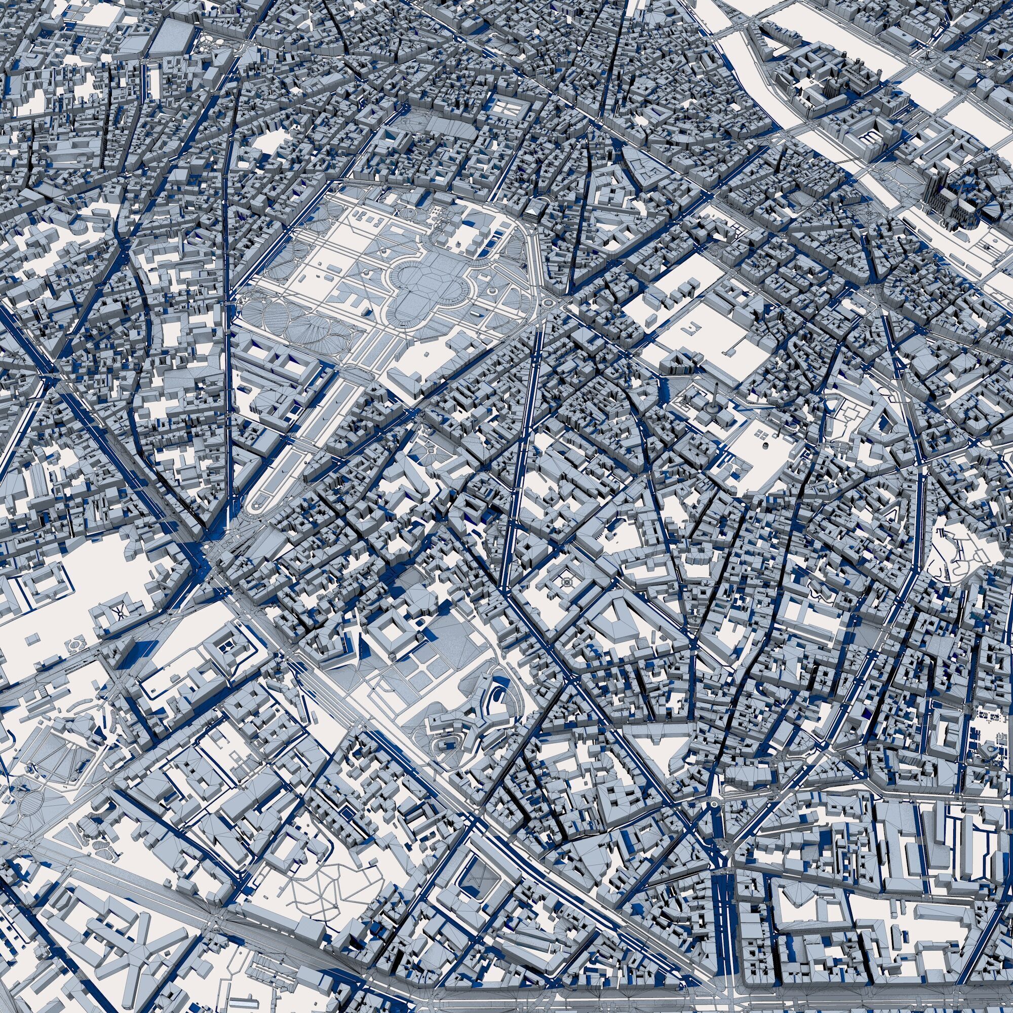 Cityscape Paris France 3D model_9