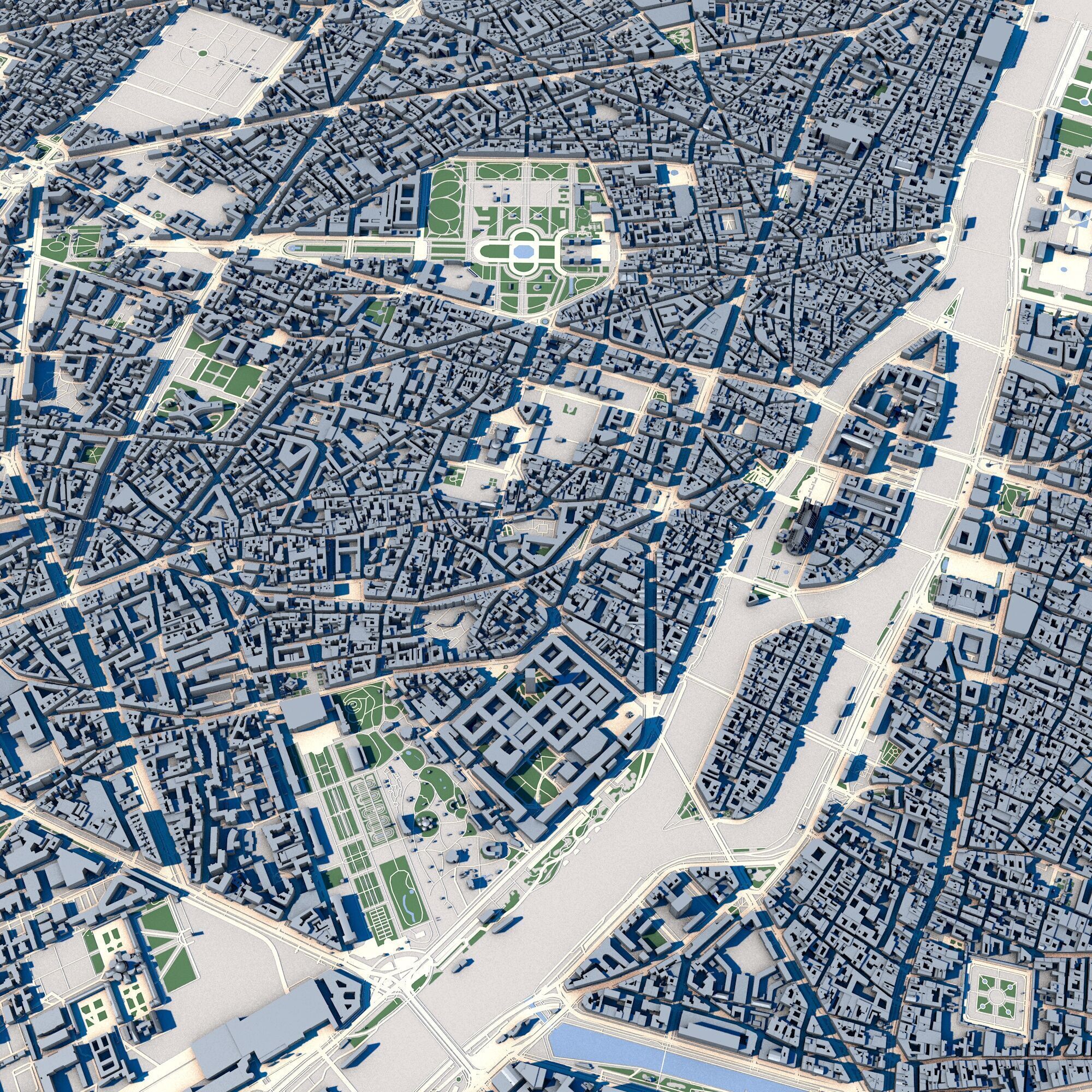 Cityscape Paris France 3D model_4