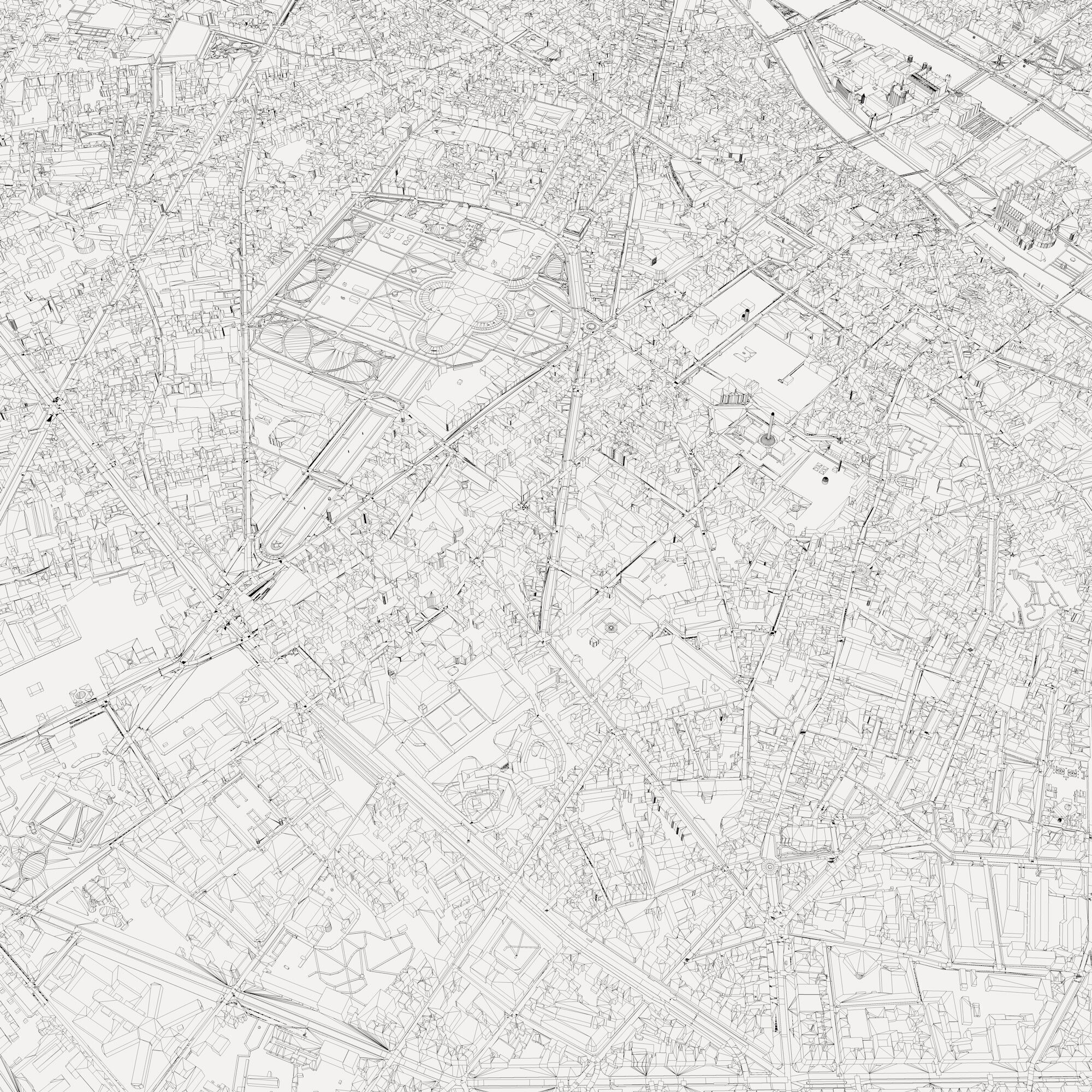 Cityscape Paris France 3D model_8