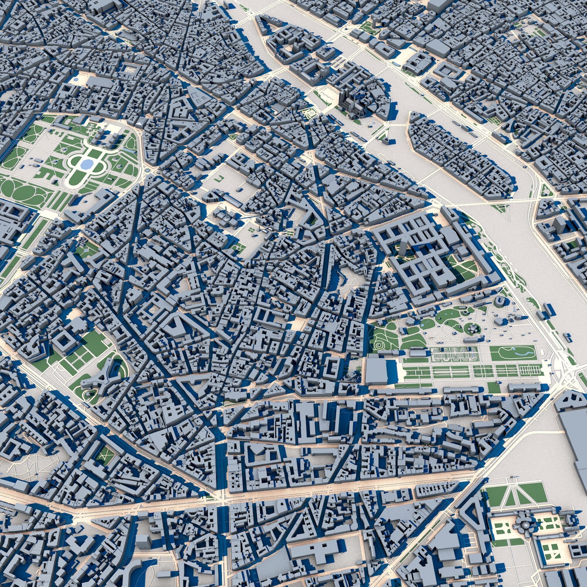 Cityscape Paris France 3D model_2