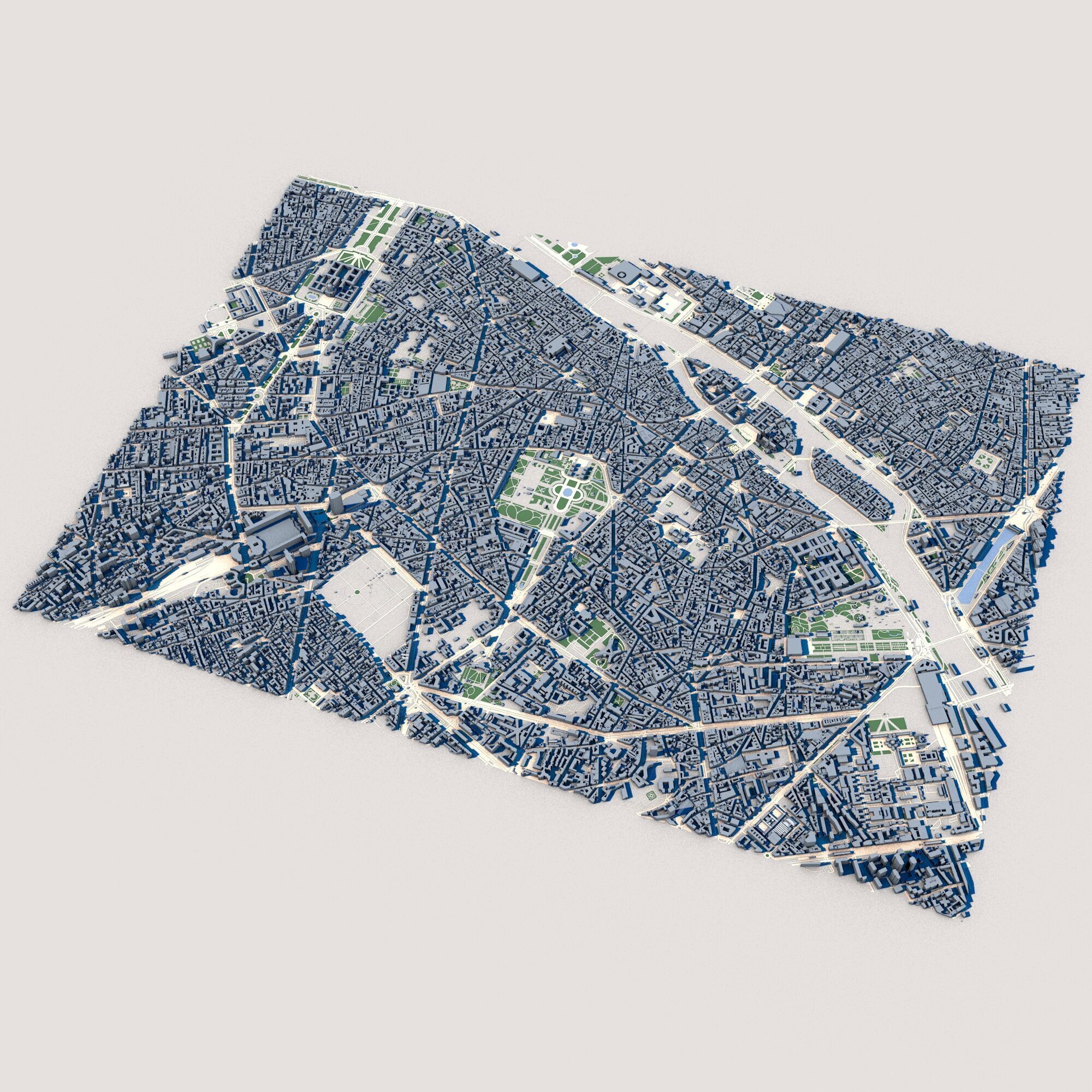 Cityscape Paris France 3D model_1