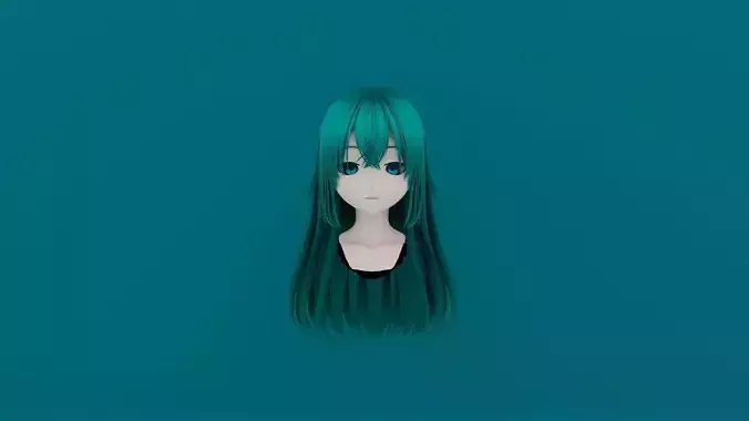 female hair model ANIME STYLE Low-poly 3D model female hair model ANIME STYLE Low-poly 3D model