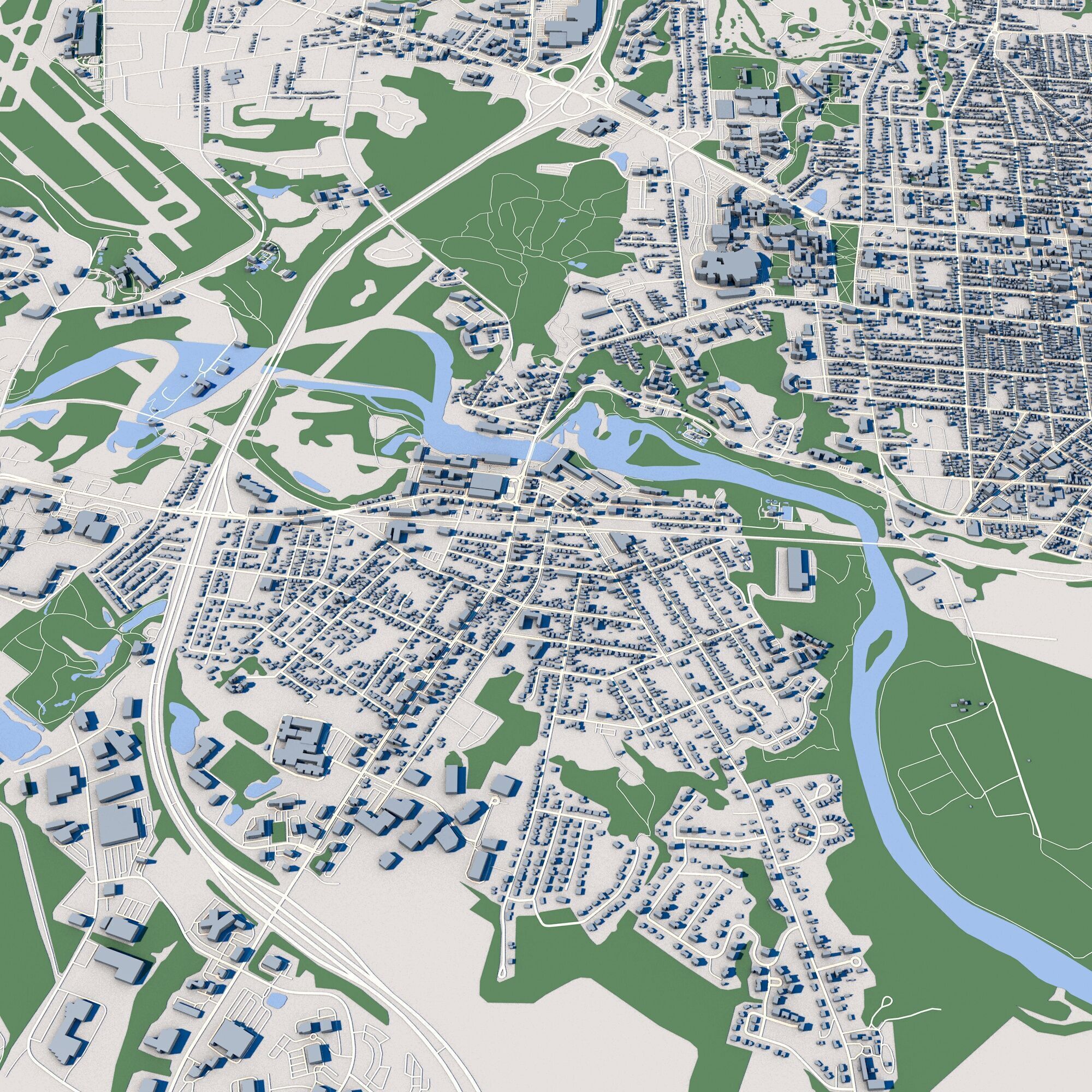 Cityscape Burlington Vermont USA 3D model_7