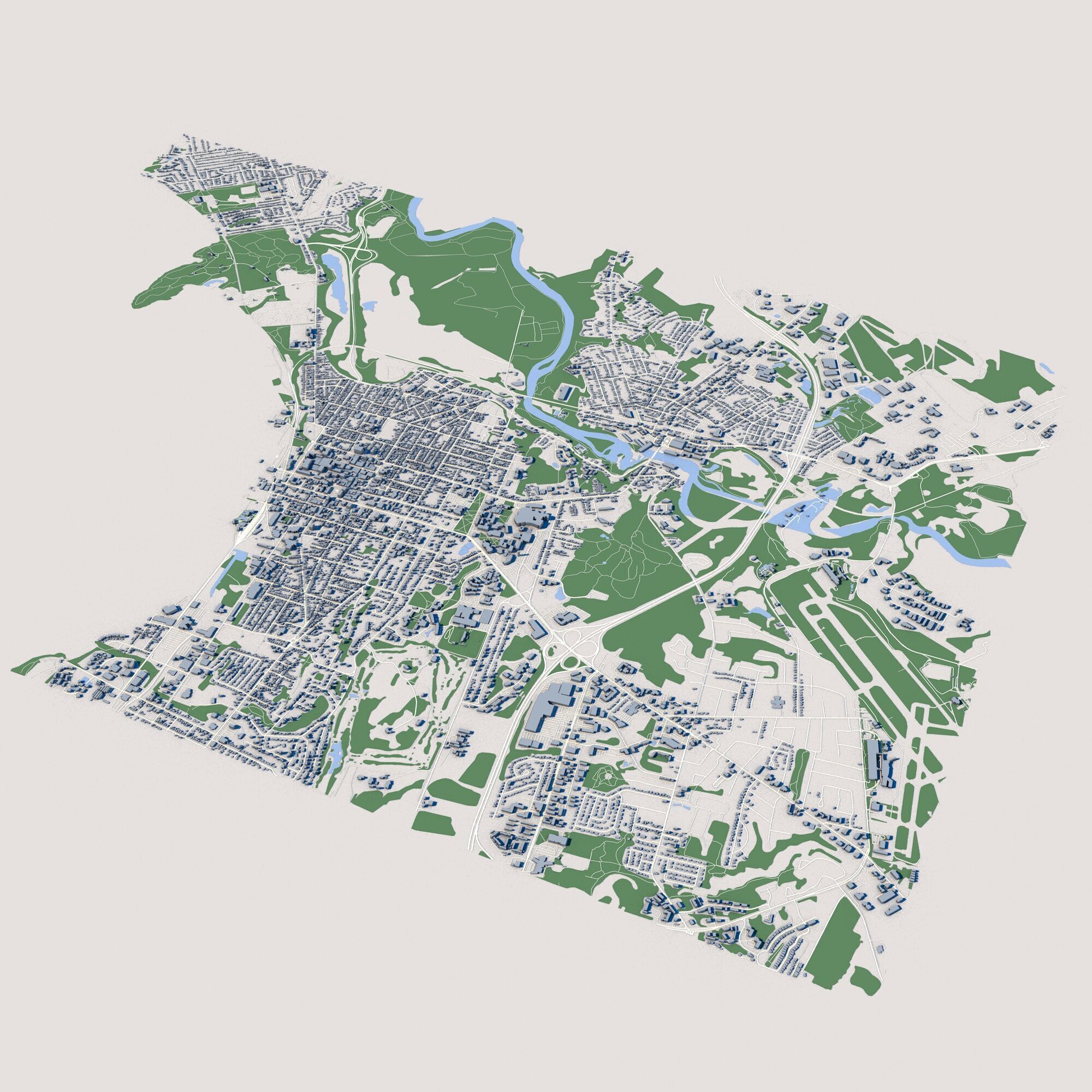 Cityscape Burlington Vermont USA 3D model_1