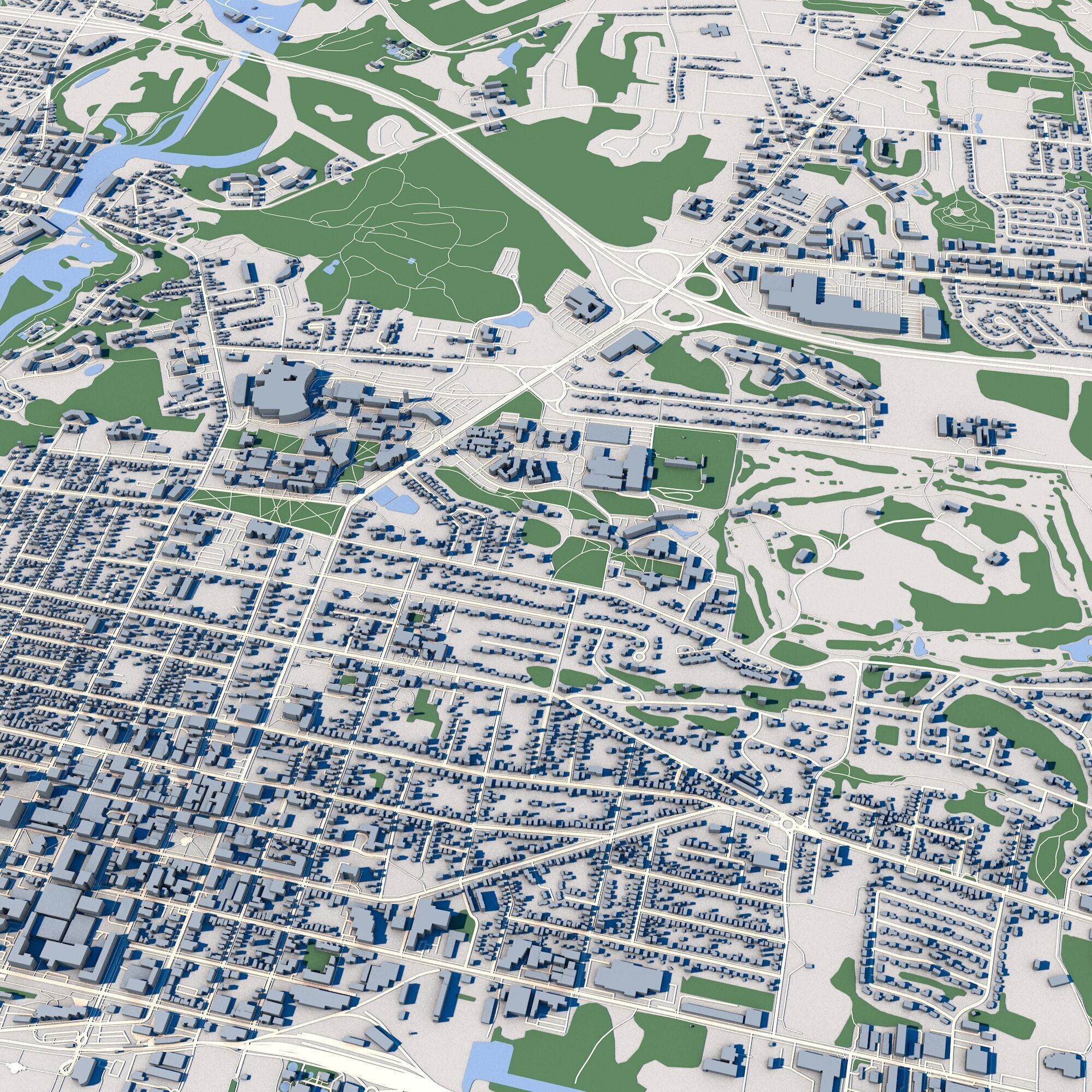 Cityscape Burlington Vermont USA 3D model_4