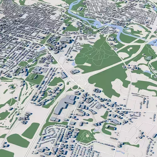 Cityscape Burlington Vermont USA 3D model