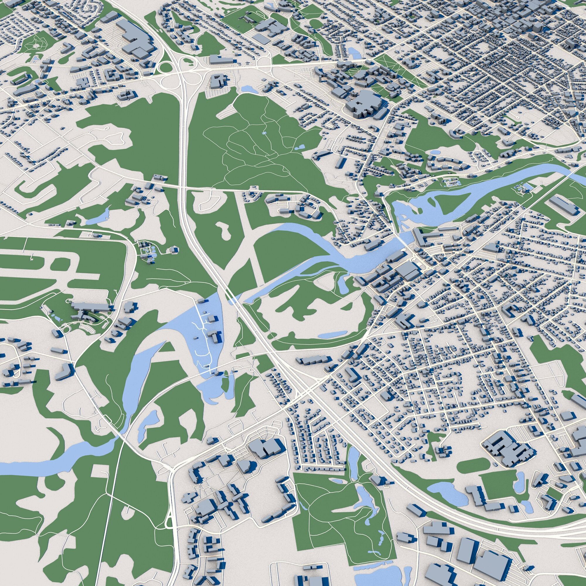 Cityscape Burlington Vermont USA 3D model_8