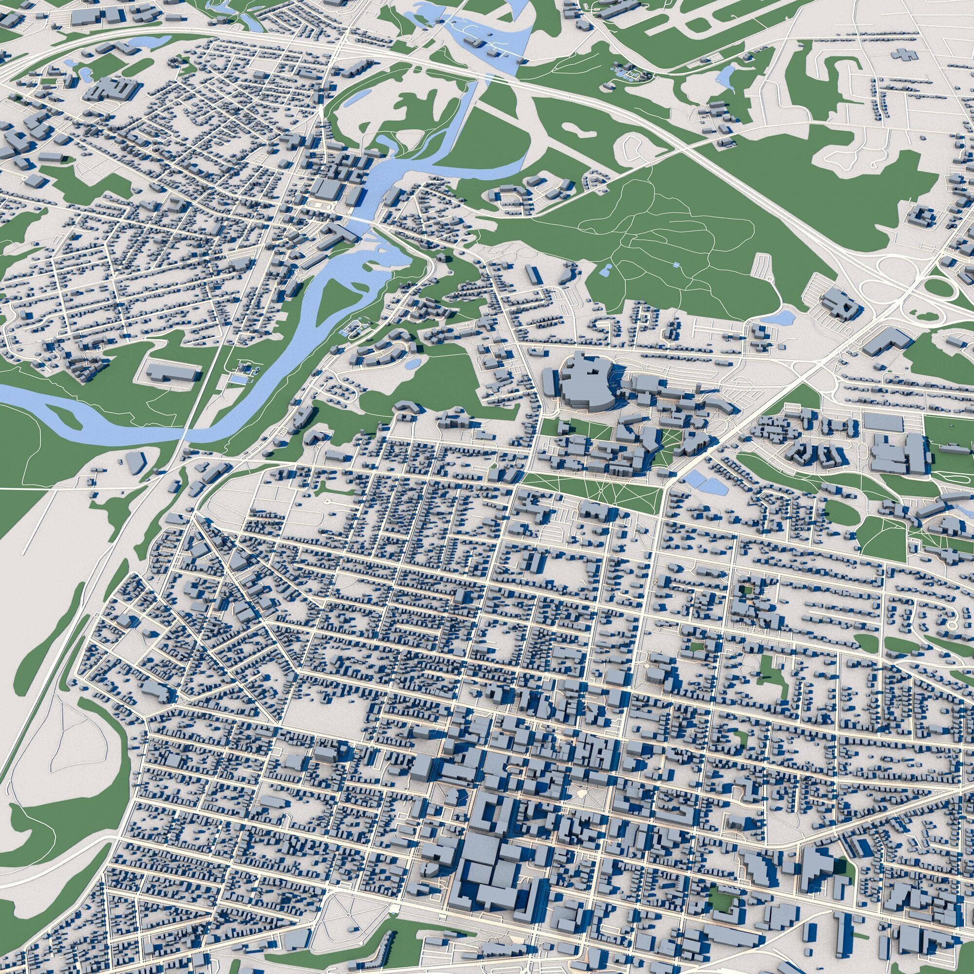 Cityscape Burlington Vermont USA 3D model_5