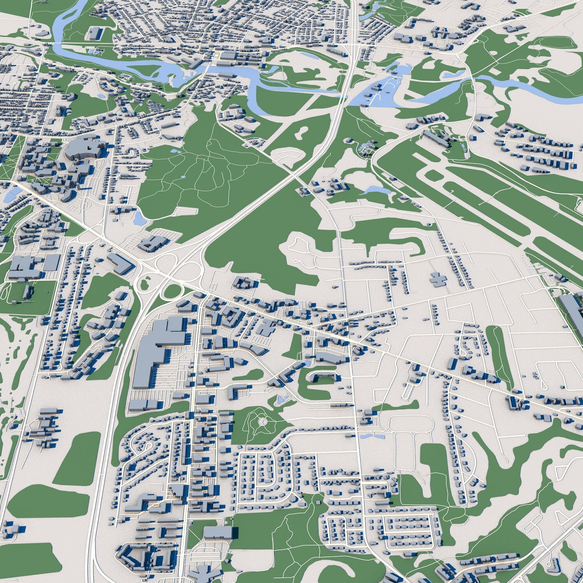 Cityscape Burlington Vermont USA 3D model_2