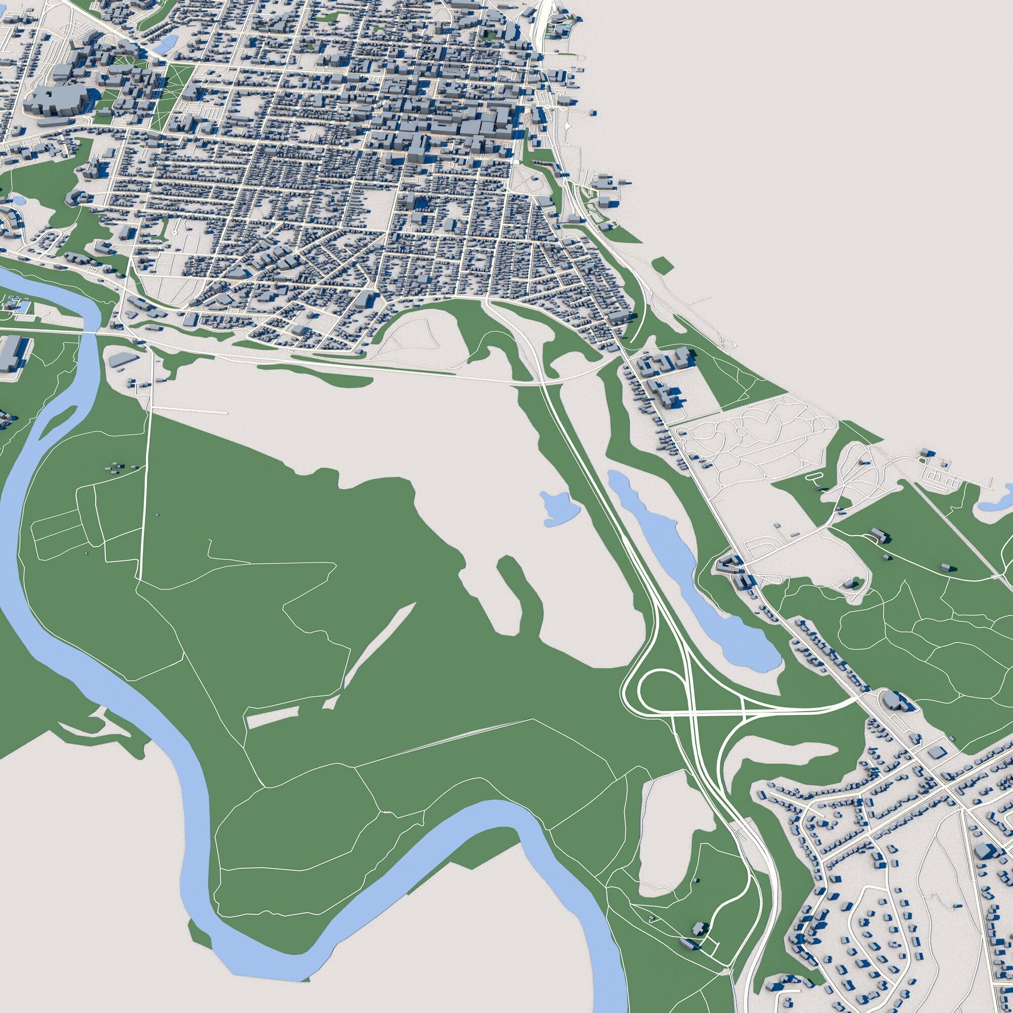 Cityscape Burlington Vermont USA 3D model_6