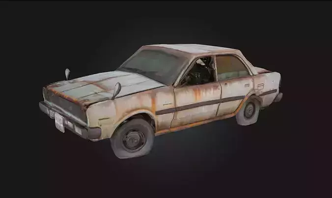 Rusty Classic Sedan  Timeworn Elegance from a Bygone Era