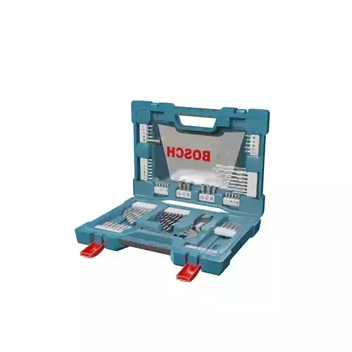 Realistic Bosch Drill Bit Set Drill with PBR Texture Low-poly 3D model