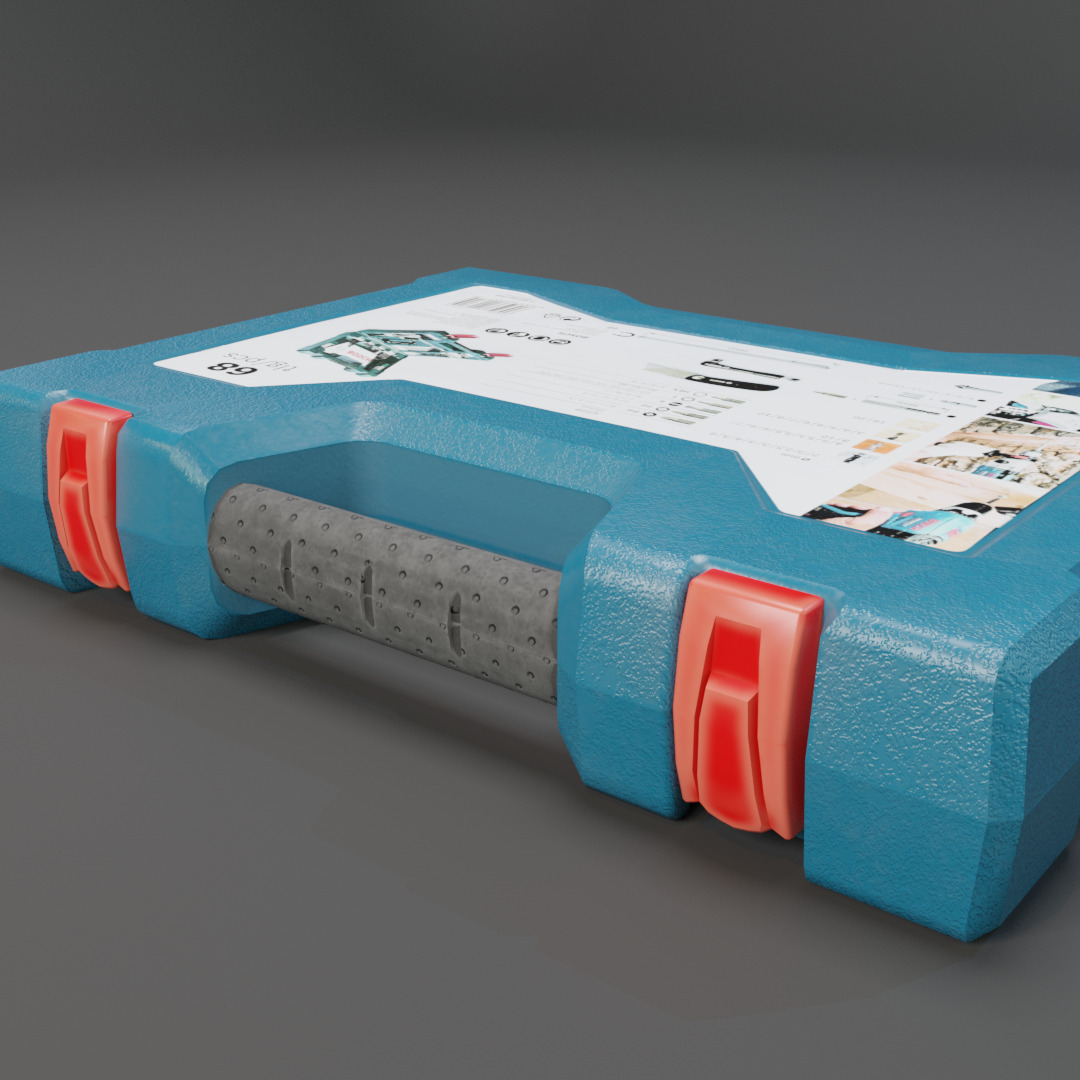 Realistic Bosch Drill Bit Set Drill with PBR Texture Low-poly 3D model_17