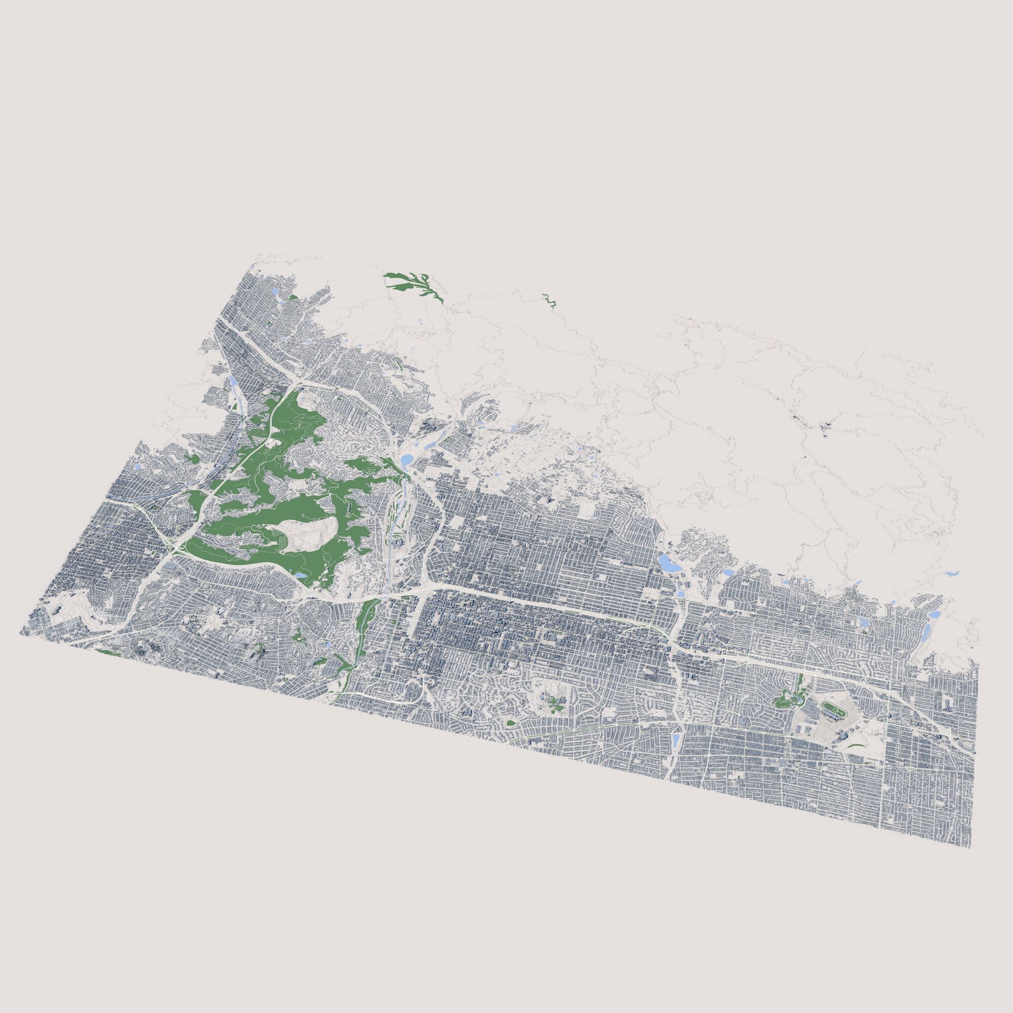 Cityscape Altadena Los Angeles County California United States 3D model_1