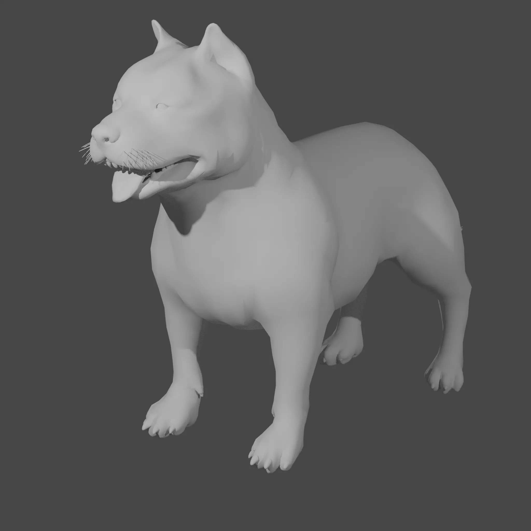 Pitbull basemesh Low-poly 3D model_0