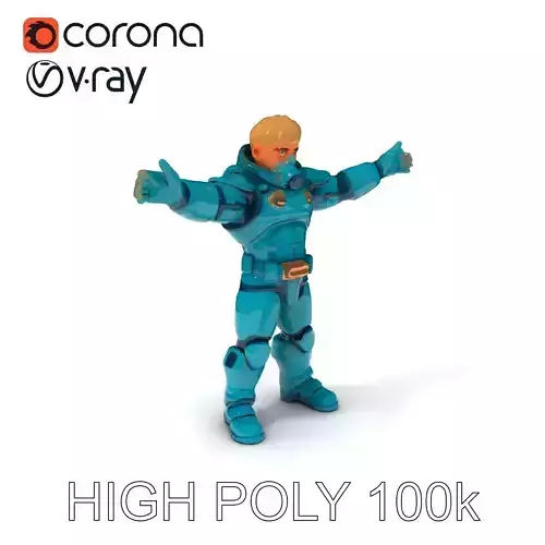 Cyber Soldier Elite  Futuristic Armored D Character Model