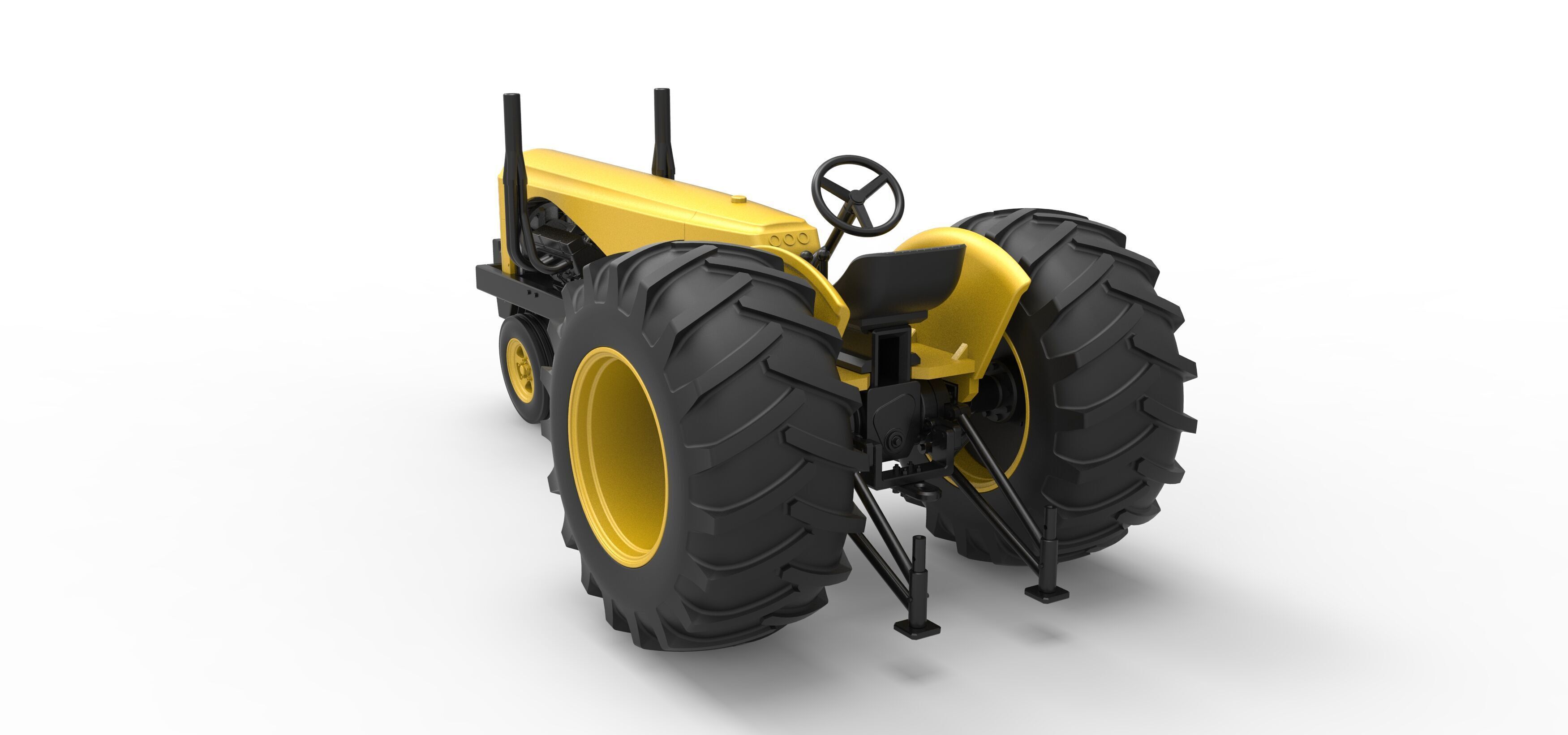 Vintage Small block Pulling tractor Version 2 Scale 1 to 25 3D print model_14