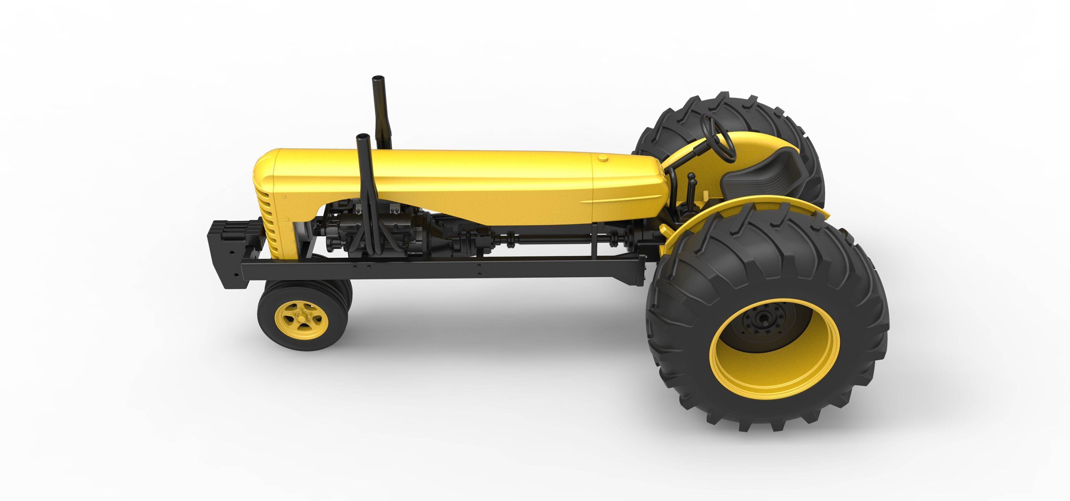 Vintage Small block Pulling tractor Version 2 Scale 1 to 25 3D print model_10