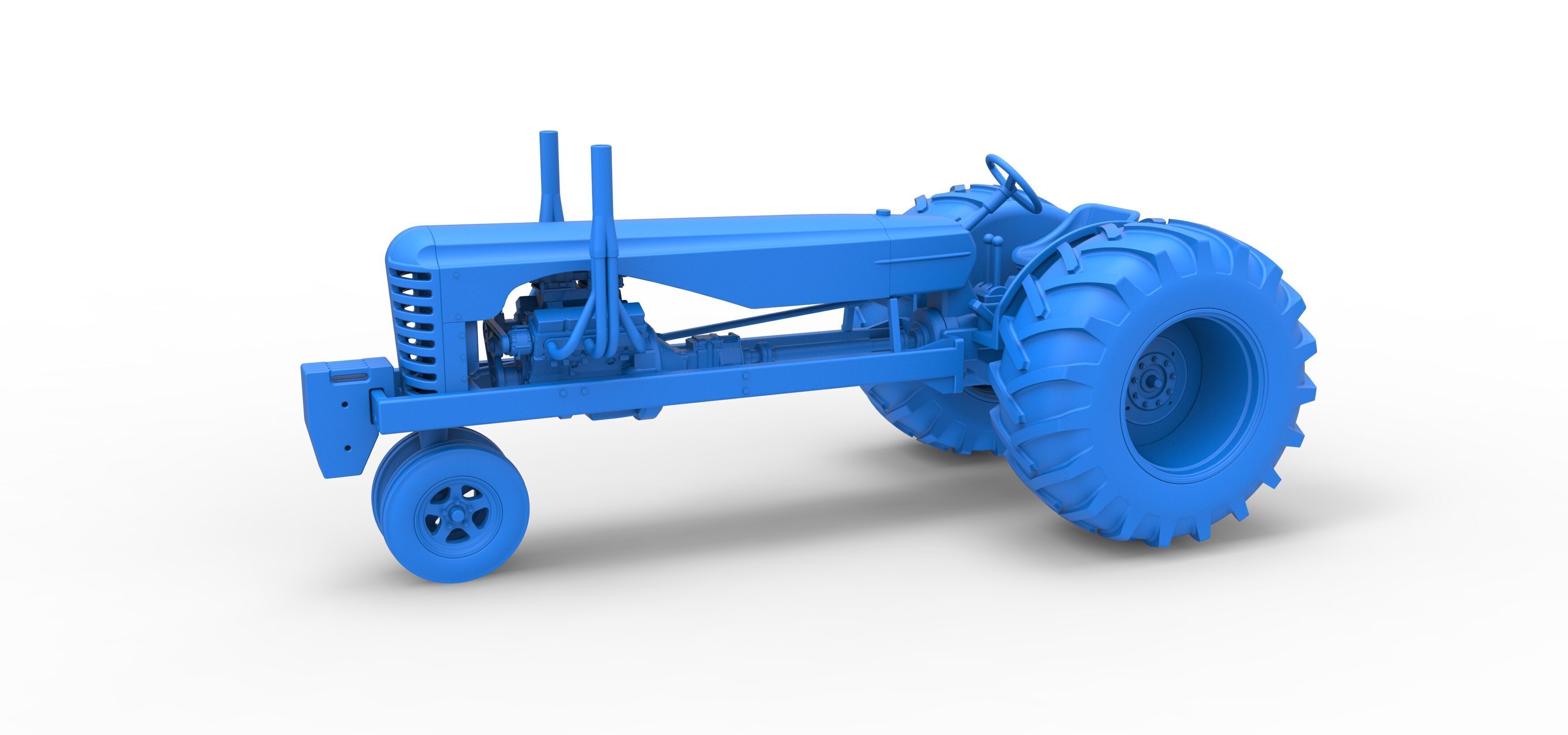 Vintage Small block Pulling tractor Version 2 Scale 1 to 25 3D print model_24