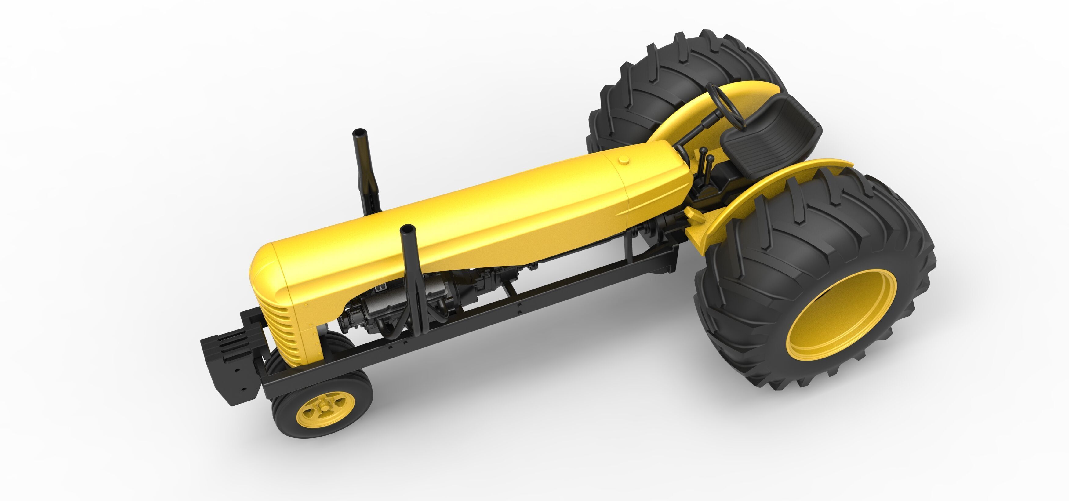 Vintage Small block Pulling tractor Version 2 Scale 1 to 25 3D print model_4