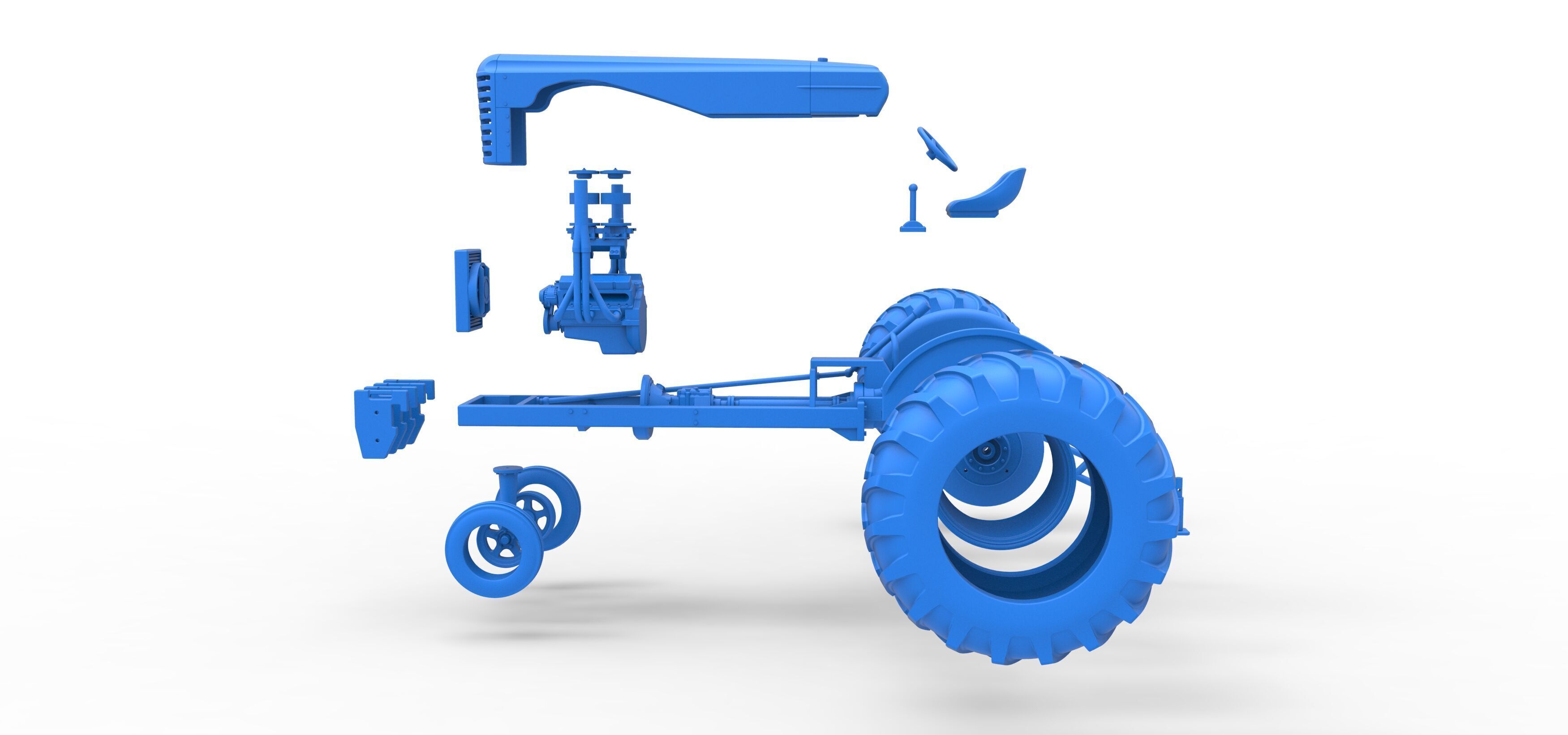 Vintage Small block Pulling tractor Version 2 Scale 1 to 25 3D print model_51