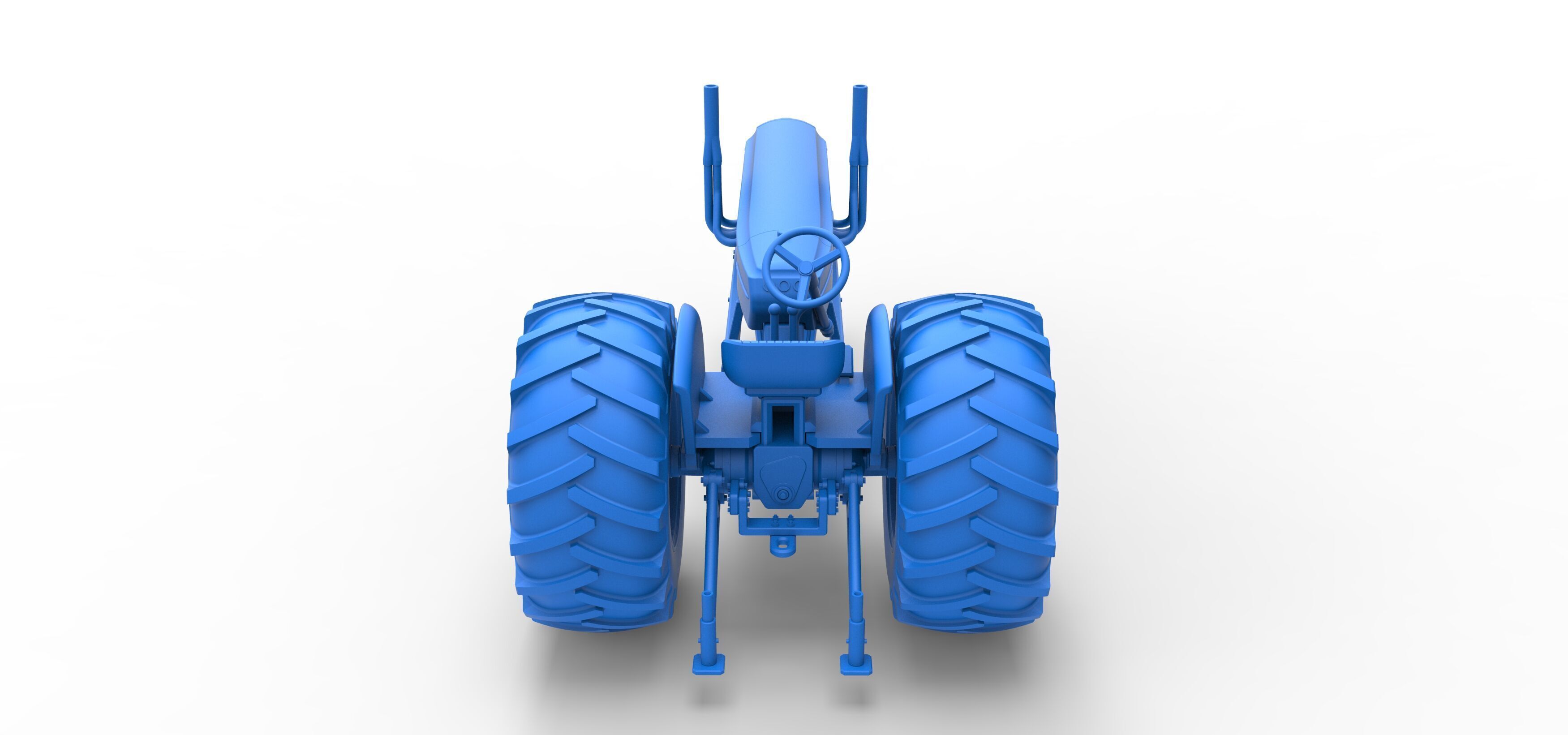 Vintage Small block Pulling tractor Version 2 Scale 1 to 25 3D print model_40