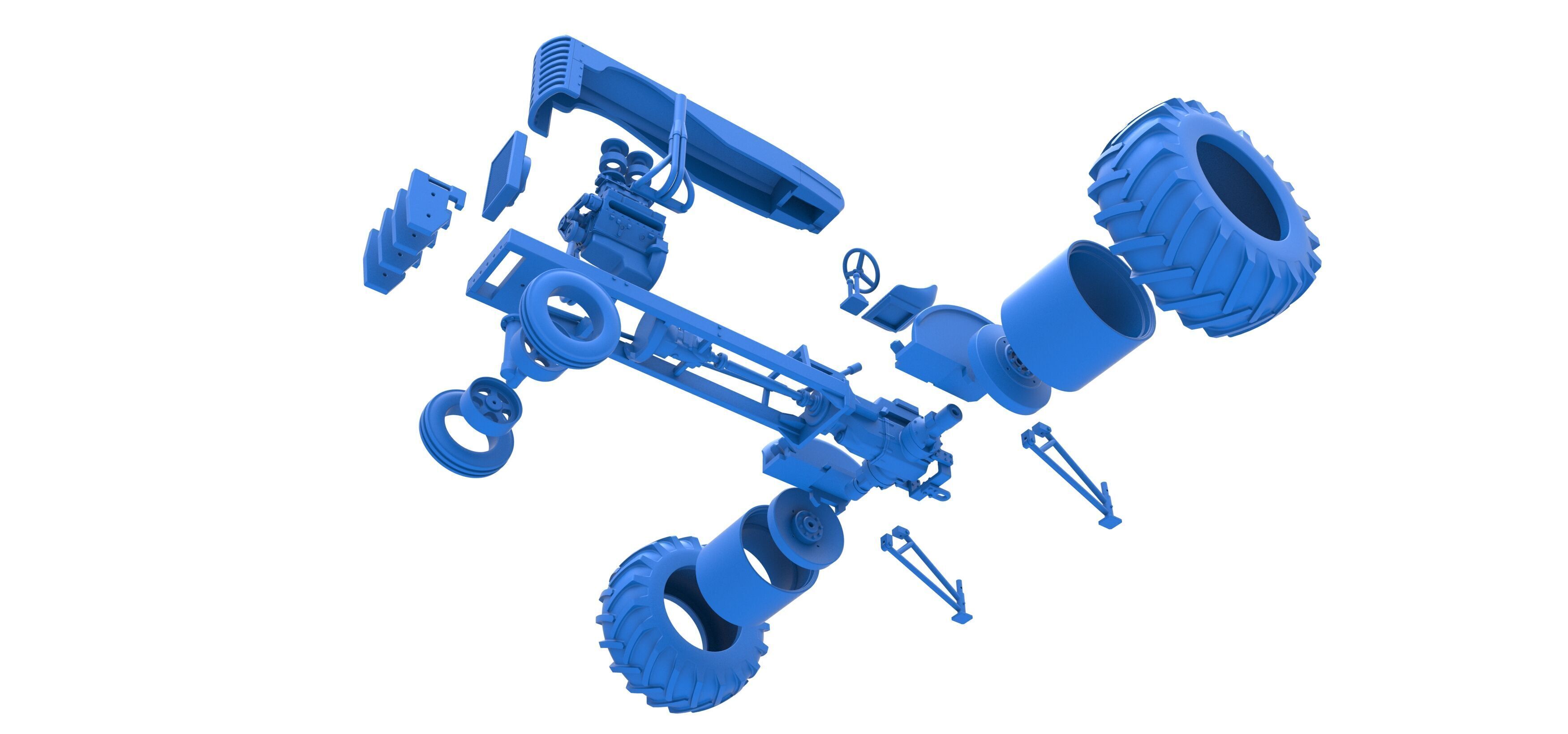 Vintage Small block Pulling tractor Version 2 Scale 1 to 25 3D print model_49