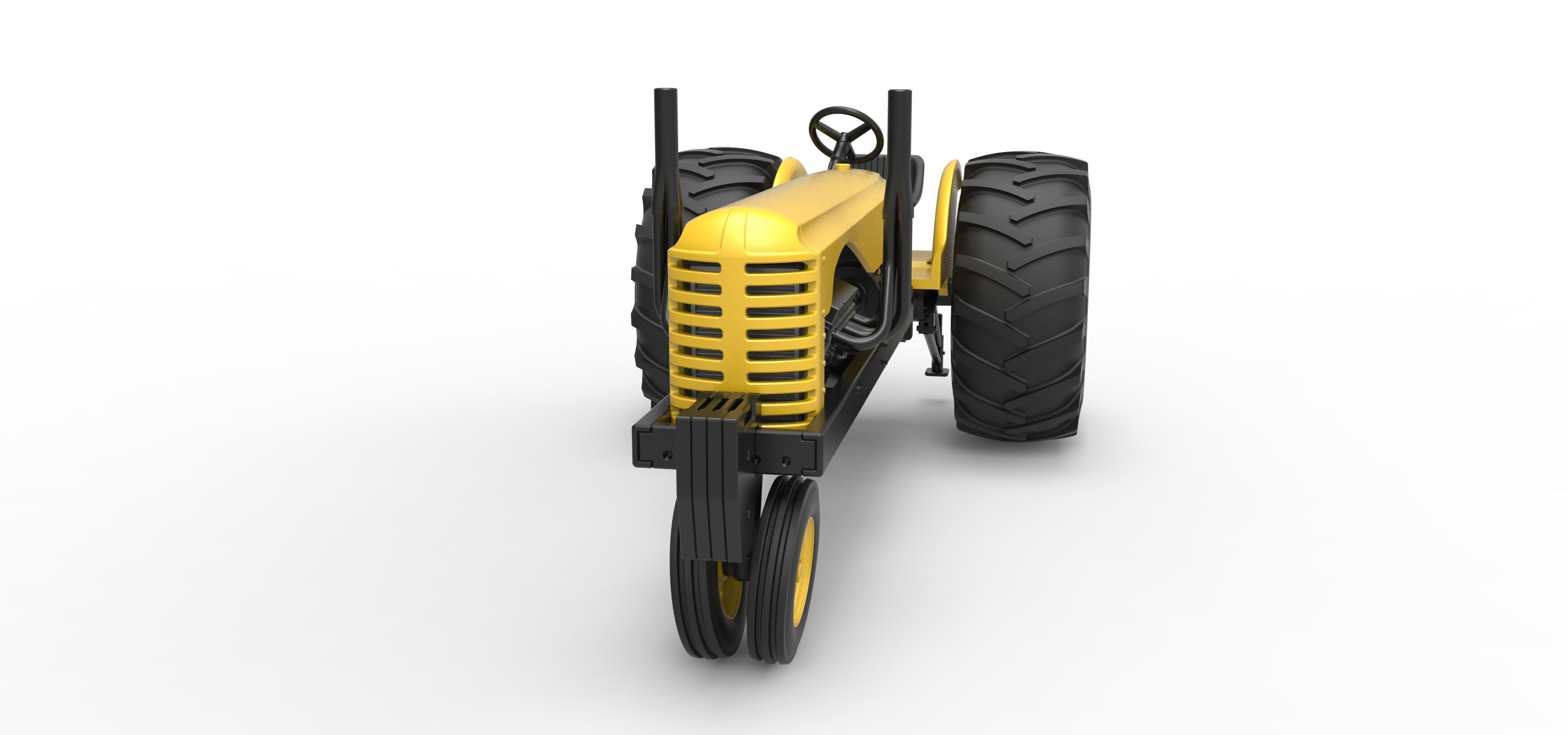 Vintage Small block Pulling tractor Version 2 Scale 1 to 25 3D print model_5