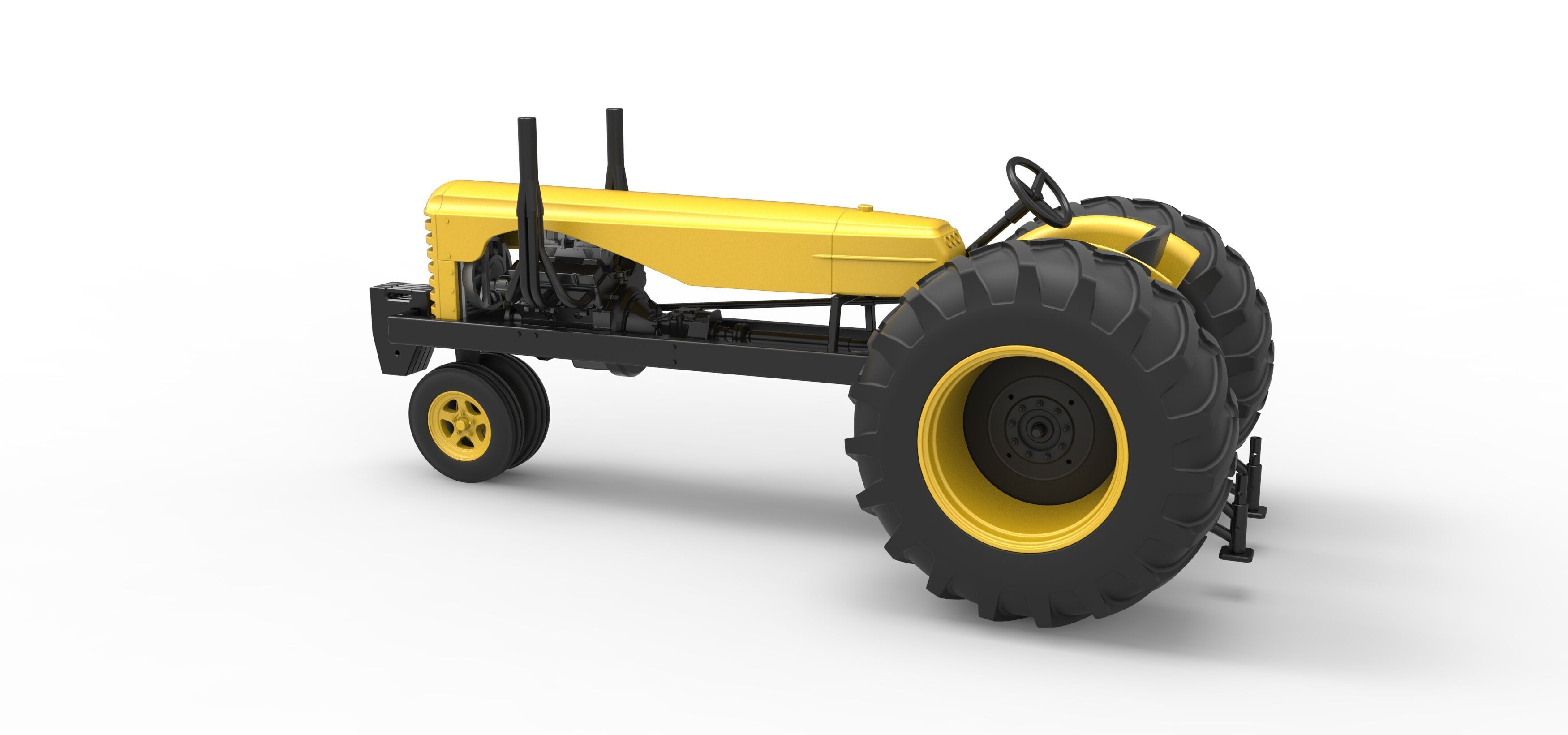 Vintage Small block Pulling tractor Version 2 Scale 1 to 25 3D print model_12