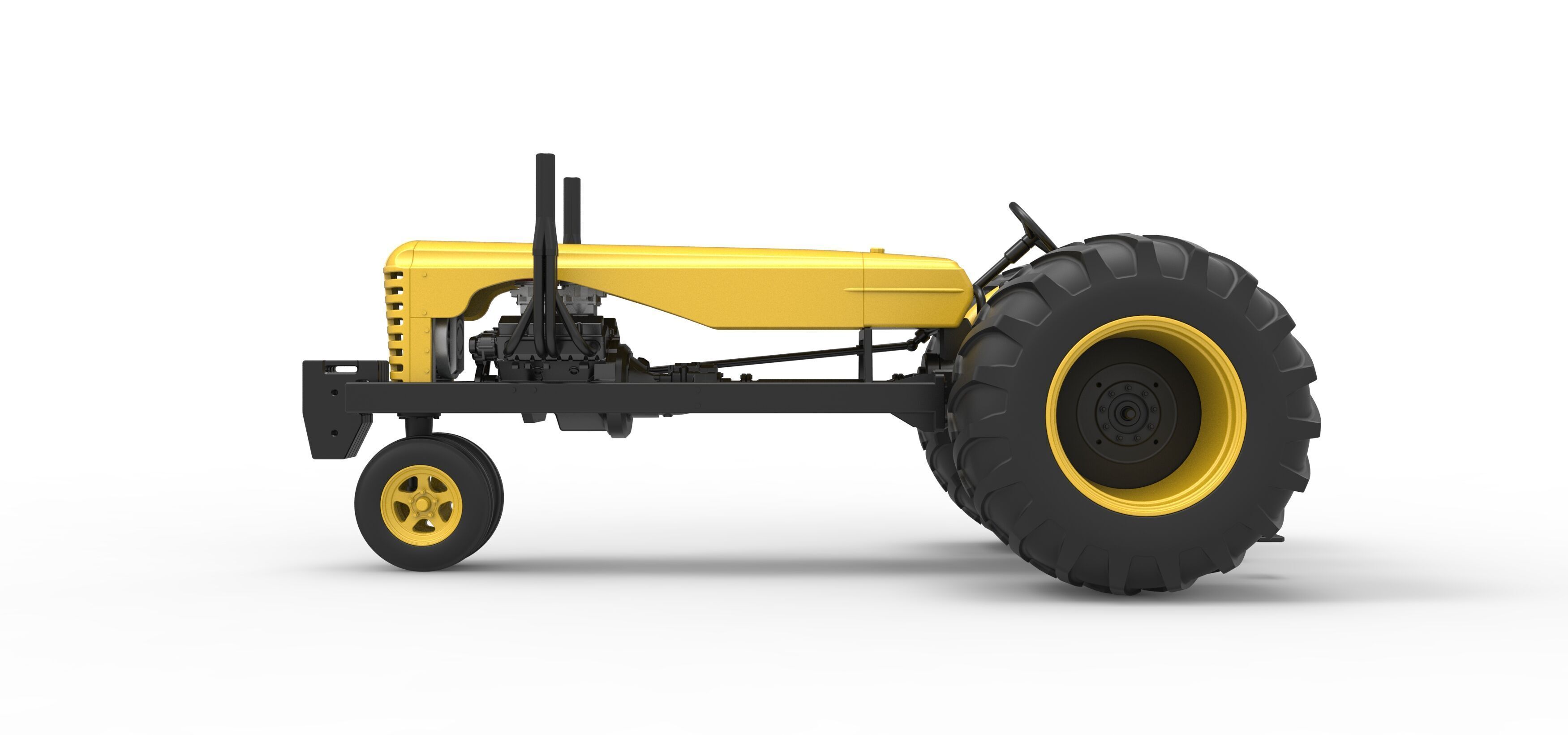 Vintage Small block Pulling tractor Version 2 Scale 1 to 25 3D print model_9