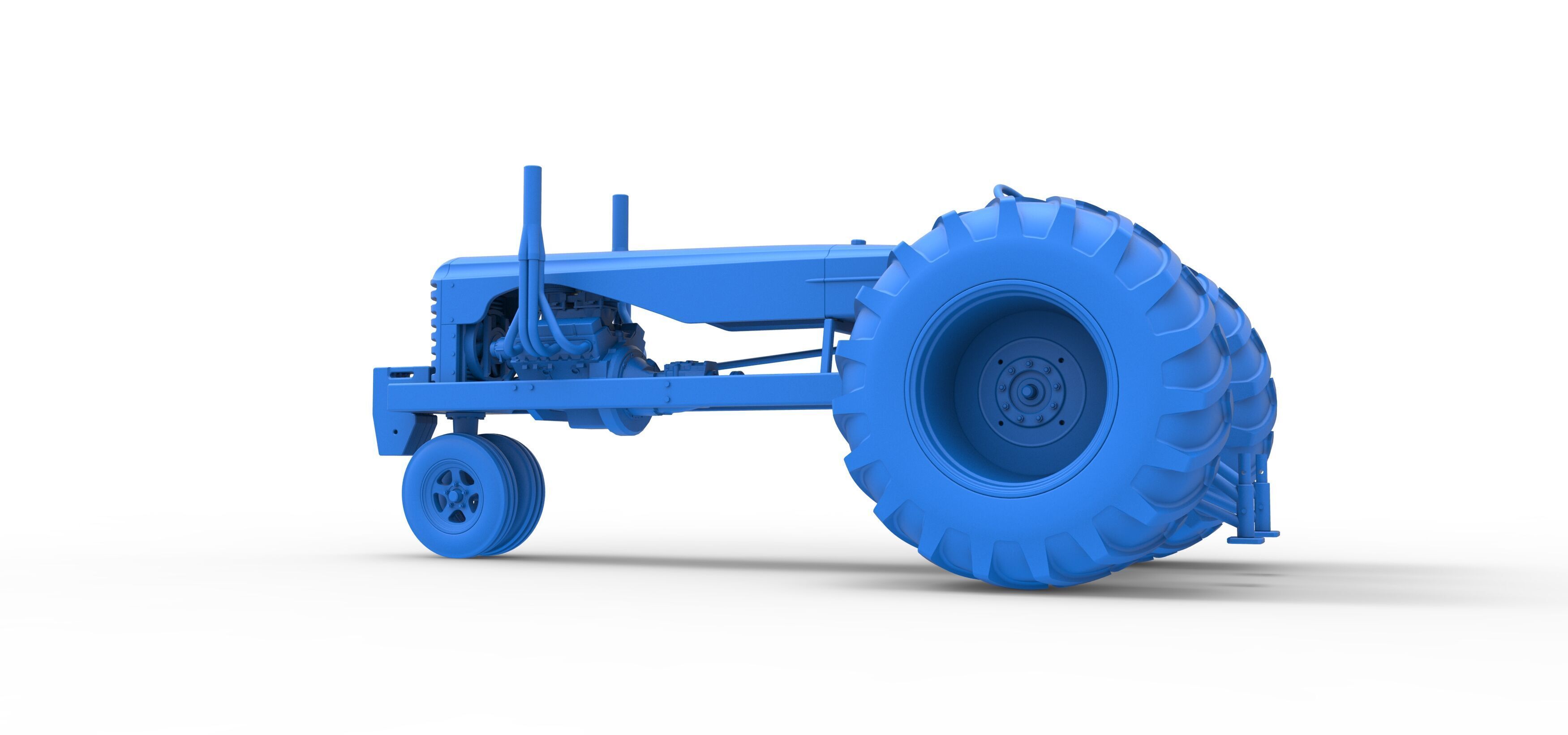 Vintage Small block Pulling tractor Version 2 Scale 1 to 25 3D print model_36