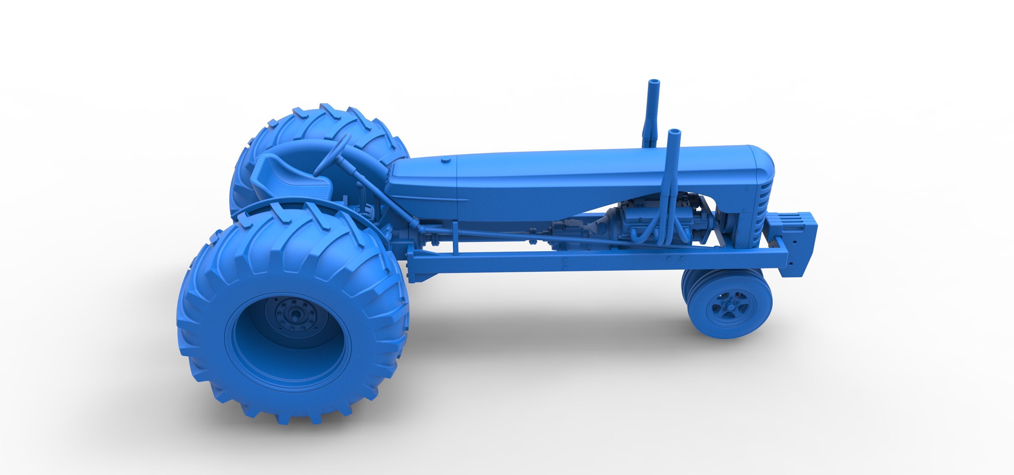 Vintage Small block Pulling tractor Version 2 Scale 1 to 25 3D print model_44